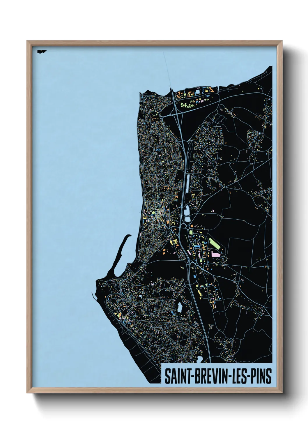 Une affiche de carte sur Saint-Brevin-les-Pins