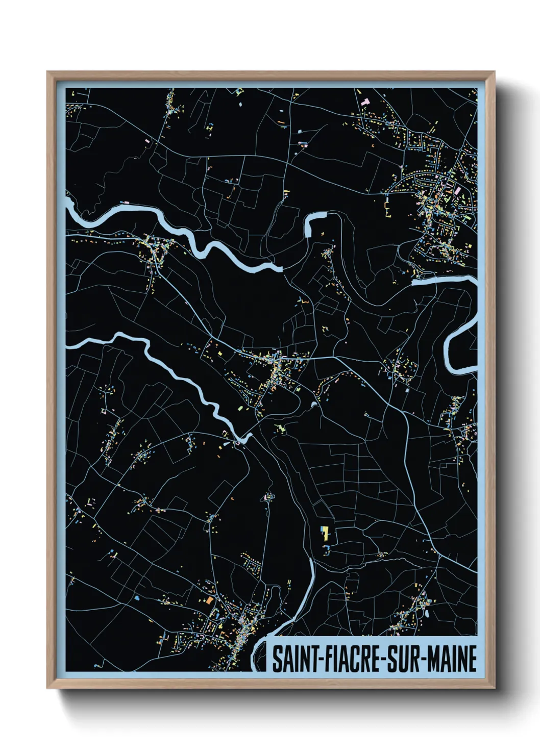 Une affiche de carte sur Saint-Fiacre-sur-Maine
