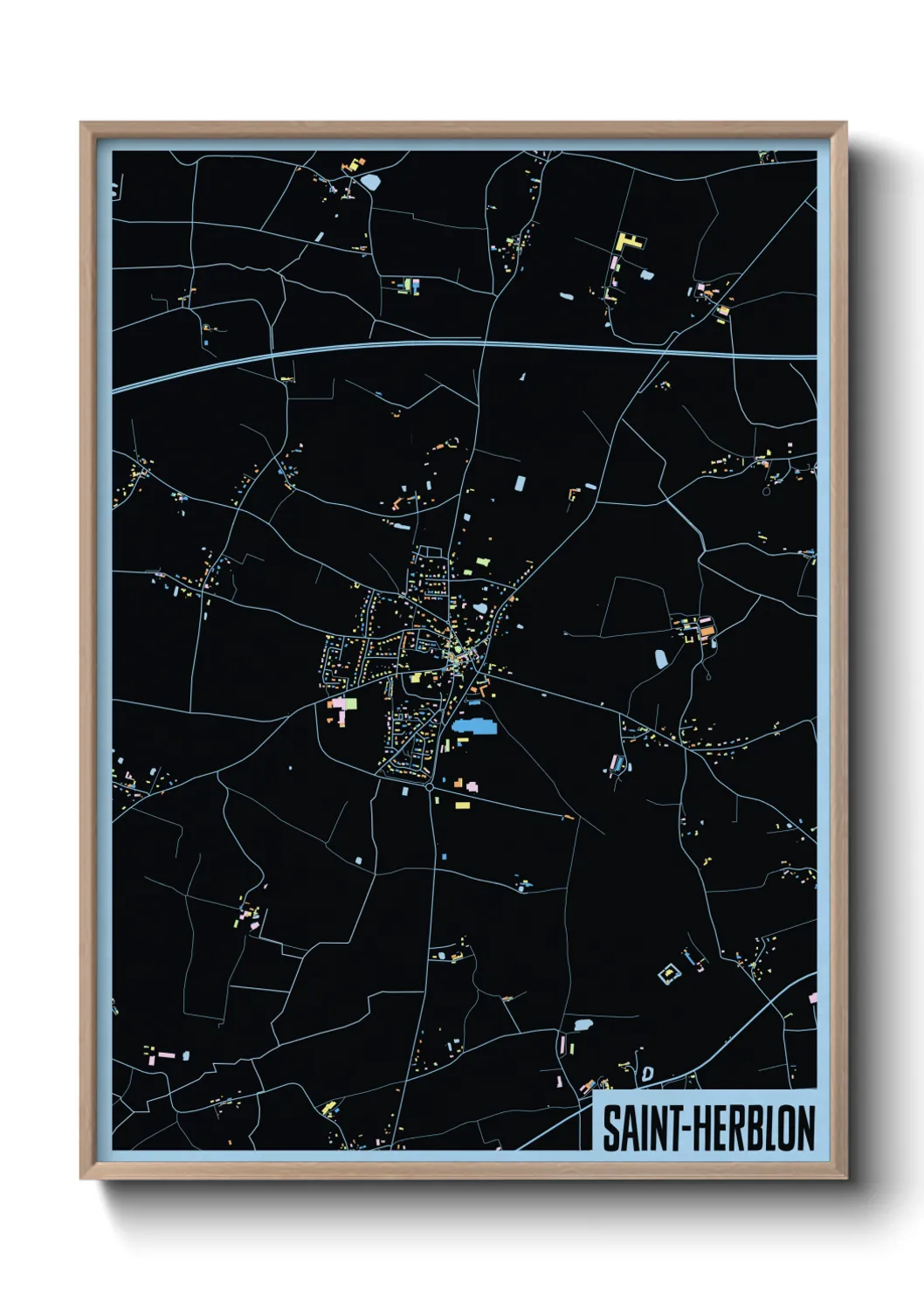 Une affiche de carte sur Saint-Herblon