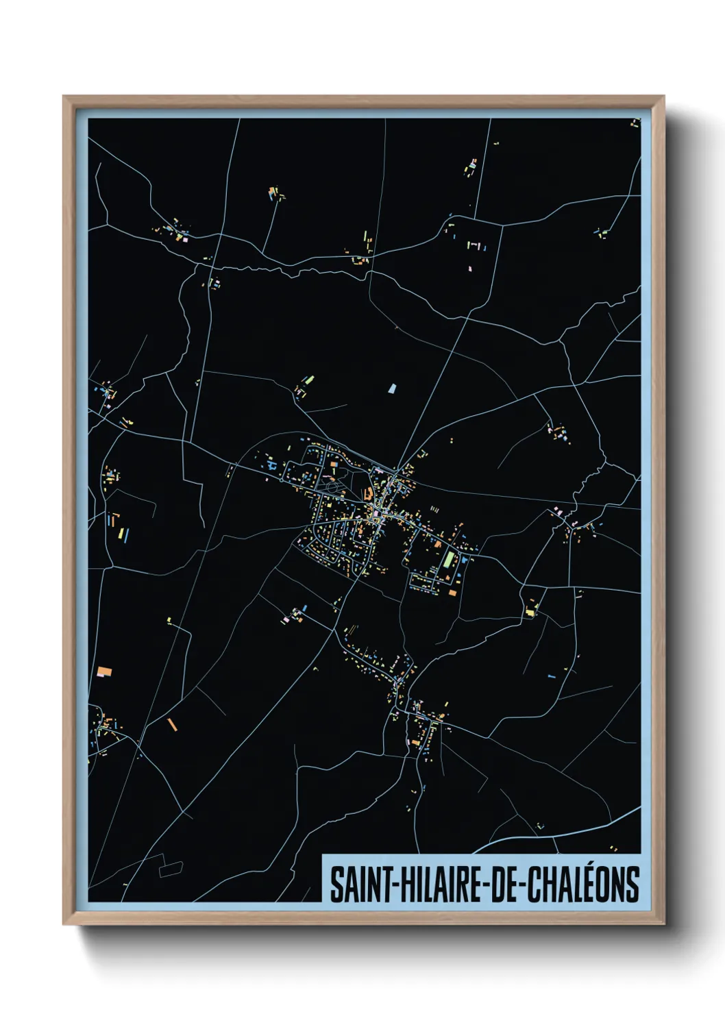 Une affiche de carte sur Saint-Hilaire-de-Chaléons