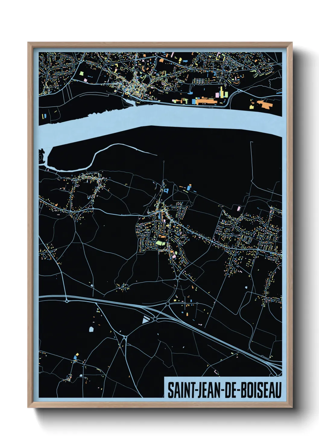 Une affiche de carte sur Saint-Jean-de-Boiseau