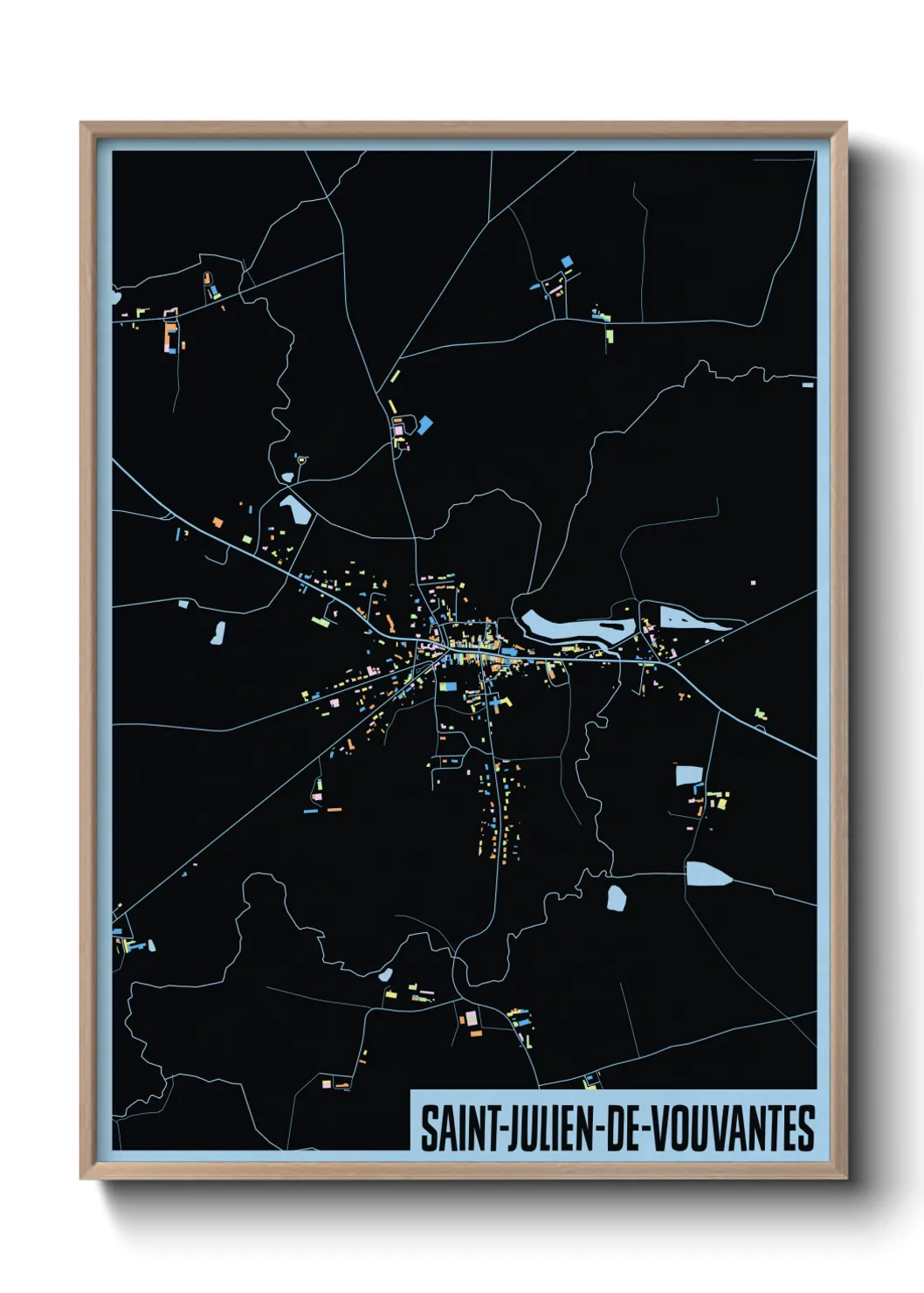 Une affiche de carte sur Saint-Julien-de-Vouvantes