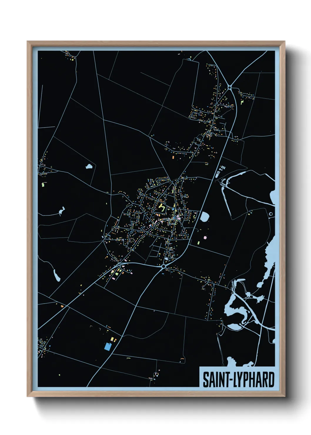Une affiche de carte sur Saint-Lyphard