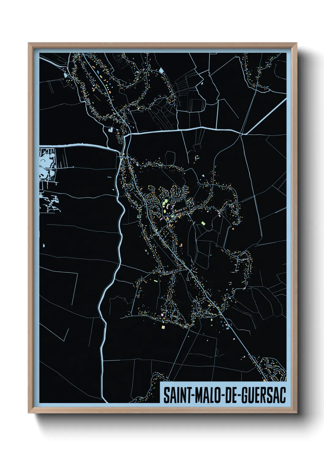 Une affiche de carte sur Saint-Malo-de-Guersac