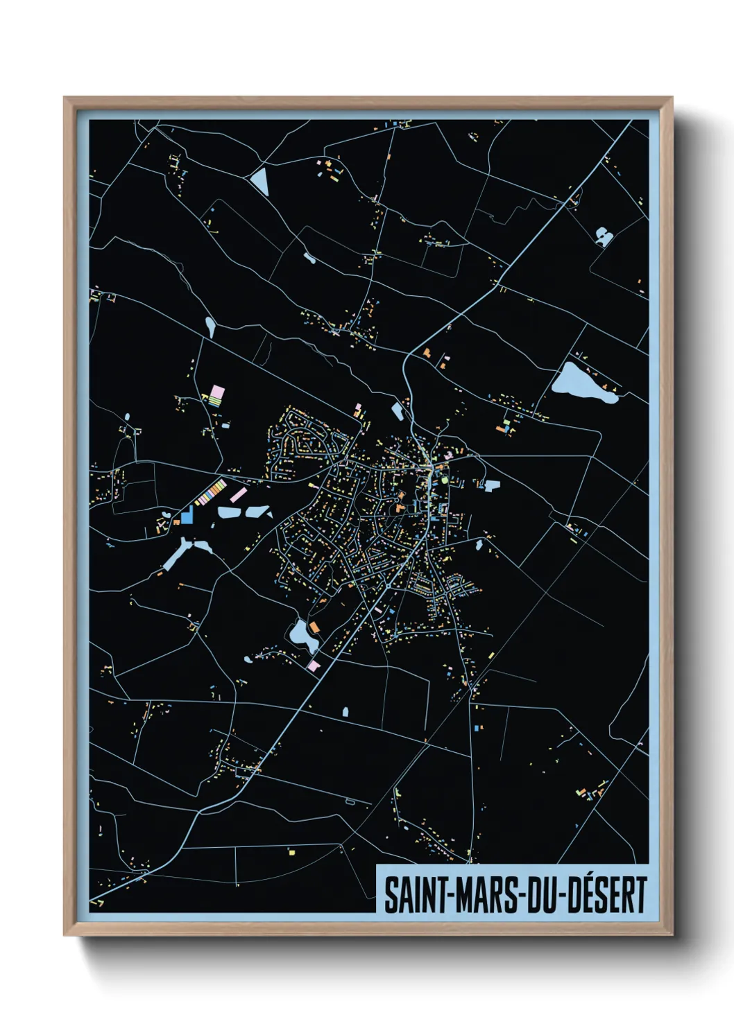 Une affiche de carte sur Saint-Mars-du-Désert