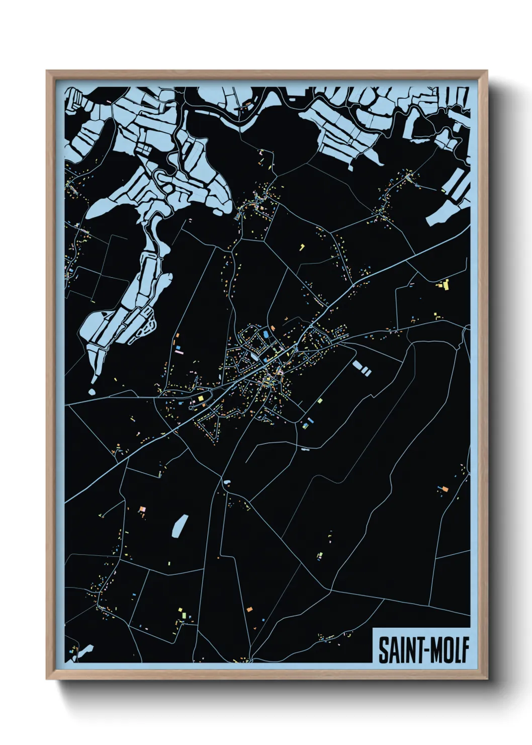 Une affiche de carte sur Saint-Molf