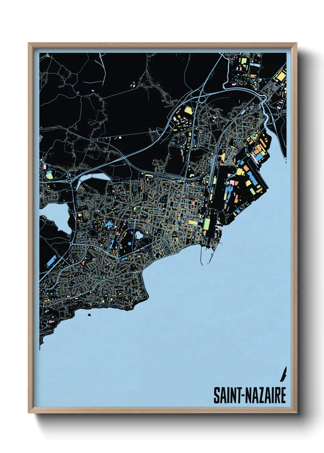 Une affiche de carte sur Saint-Nazaire