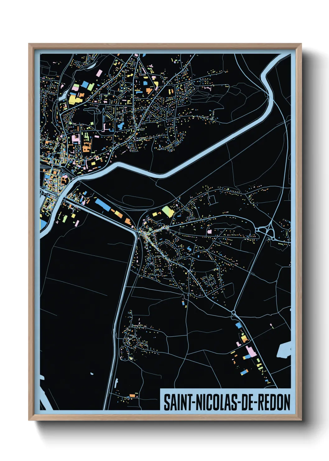 Une affiche de carte sur Saint-Nicolas-de-Redon