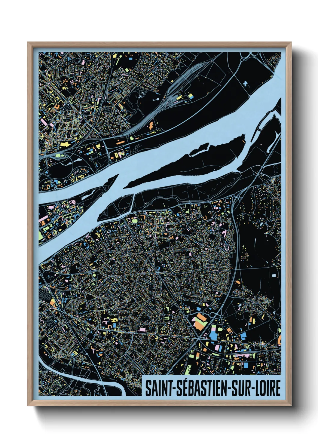 Une affiche de carte sur Saint-Sébastien-sur-Loire