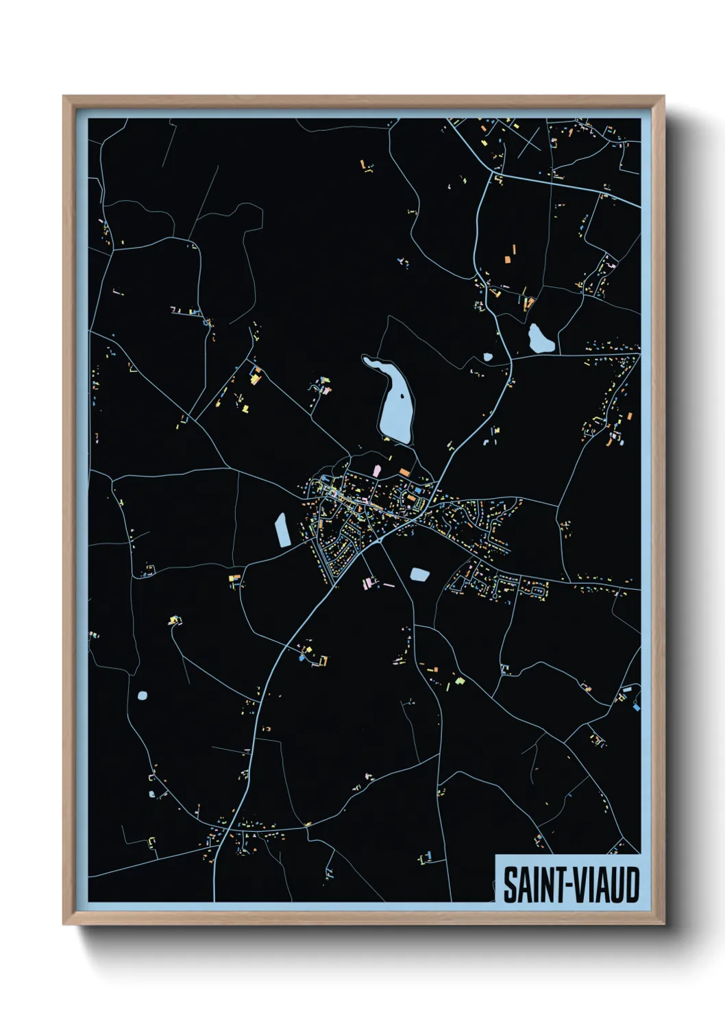 Une affiche de carte sur Saint-Viaud