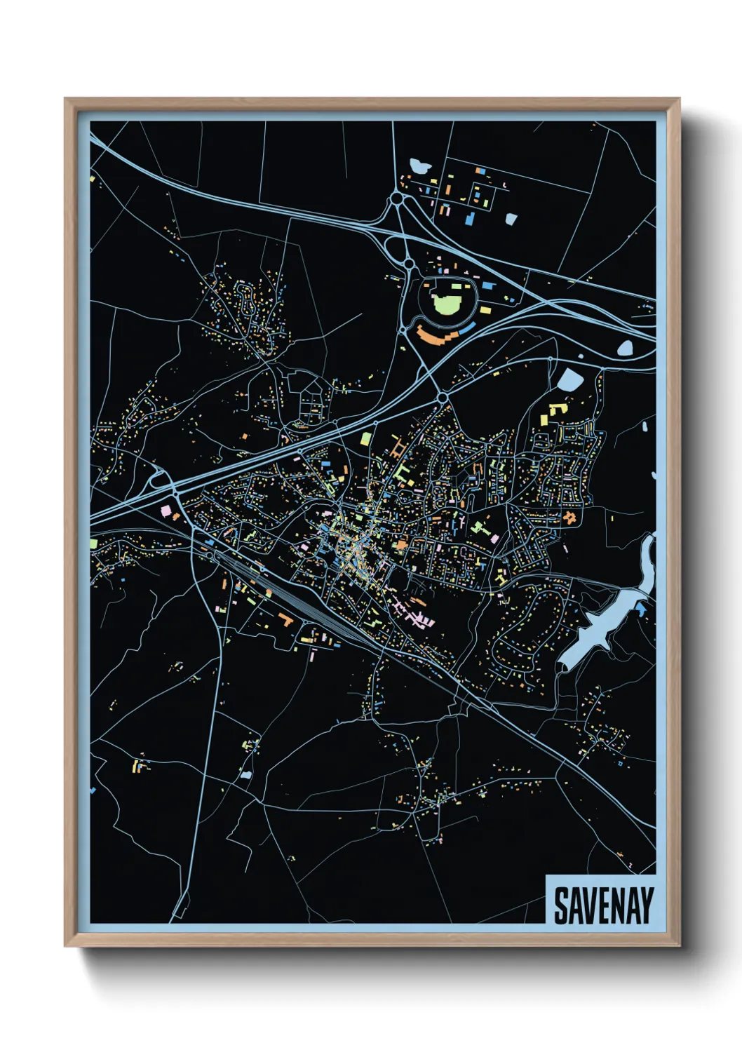 Une affiche de carte sur Savenay