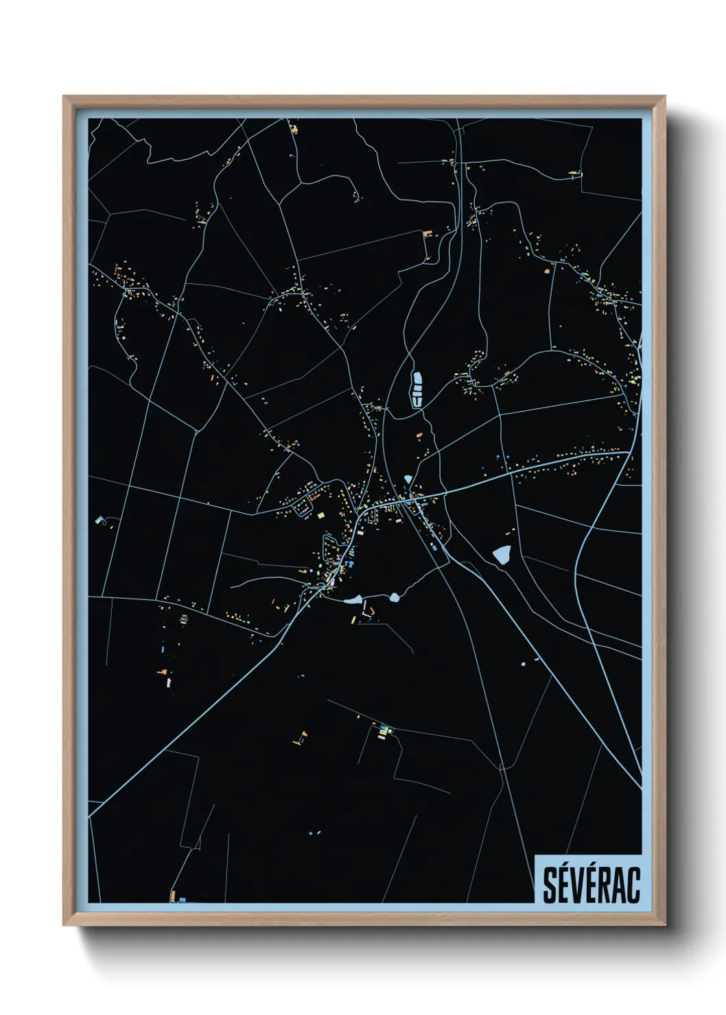 Une affiche de carte sur Sévérac