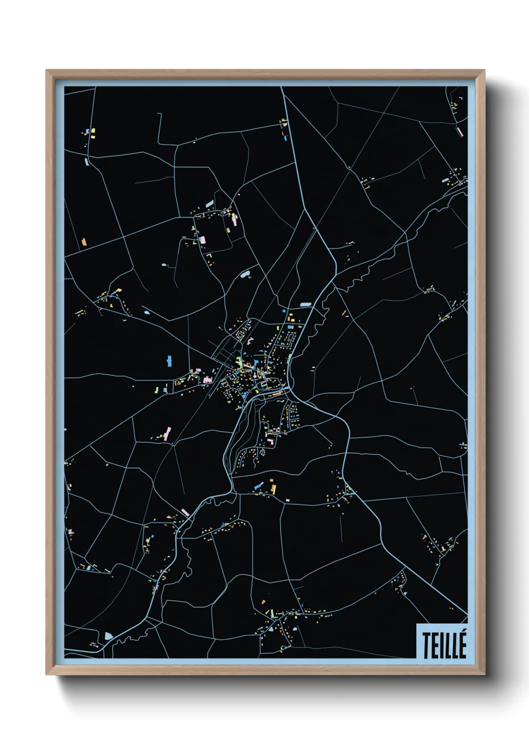 Une affiche de carte sur Teillé