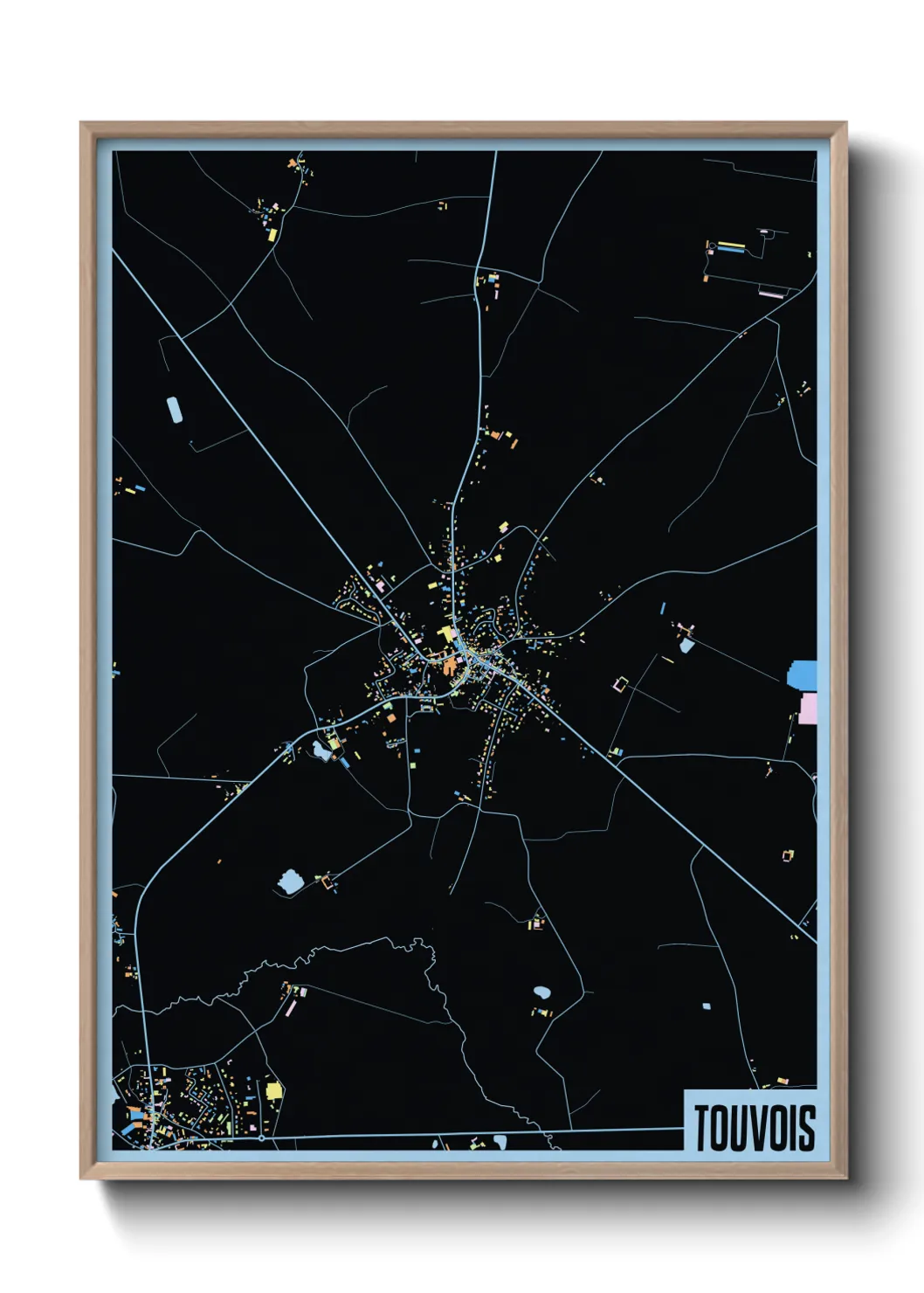 Une affiche de carte sur Touvois