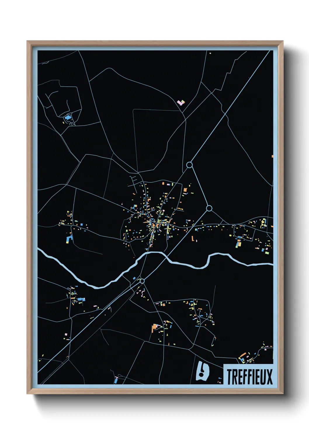 Une affiche de carte sur Treffieux