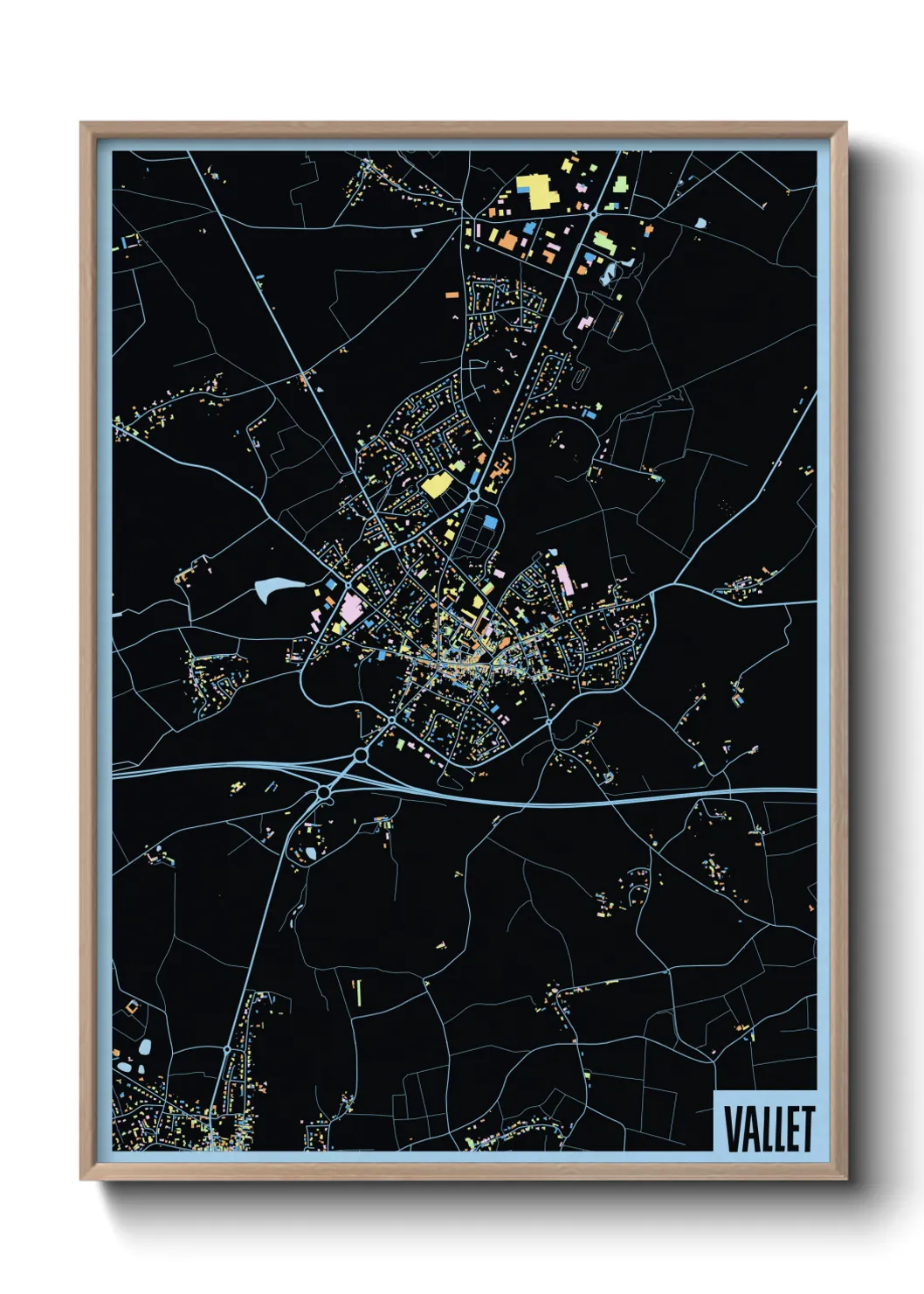 Une affiche de carte sur Vallet