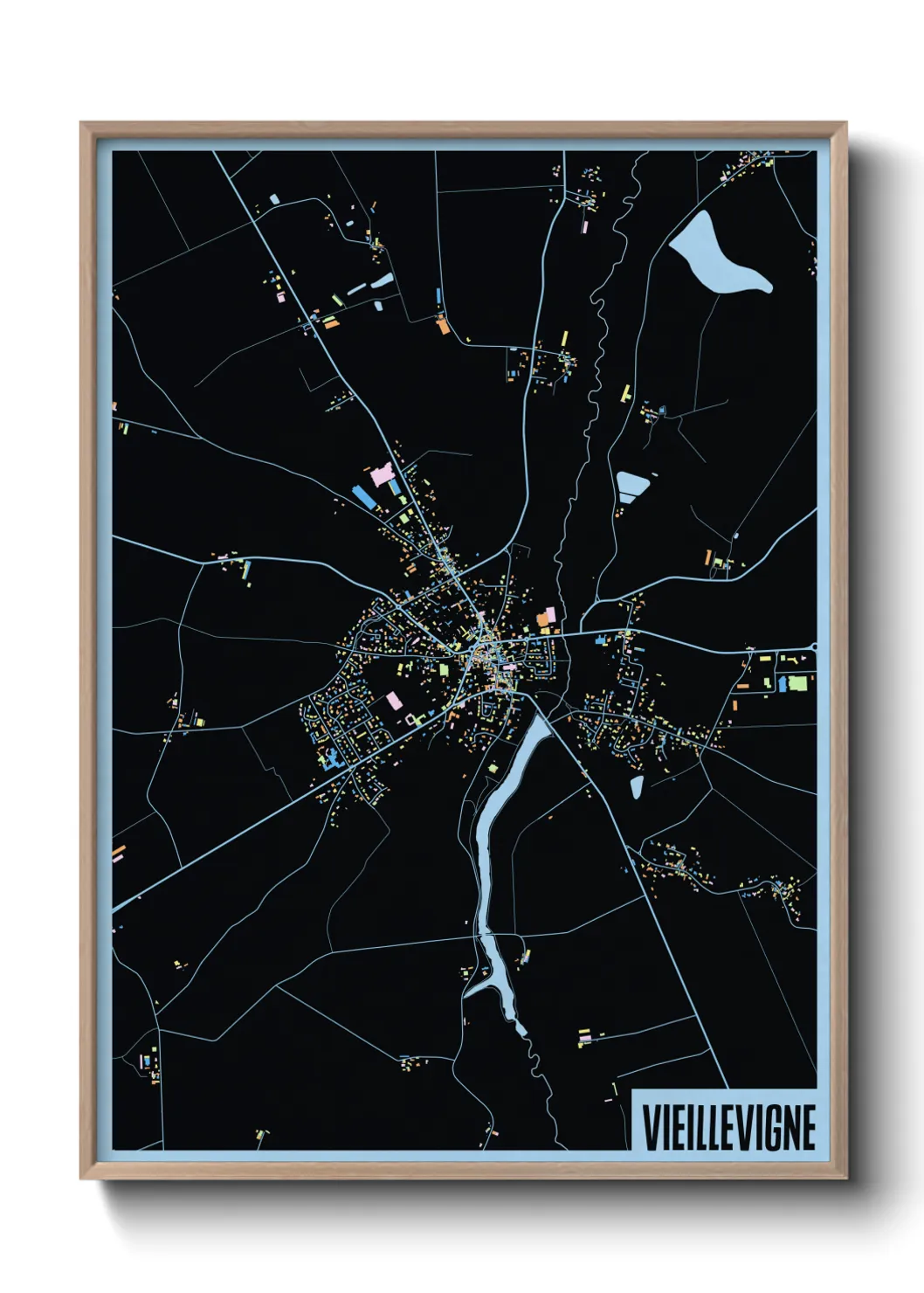 Une affiche de carte sur Vieillevigne