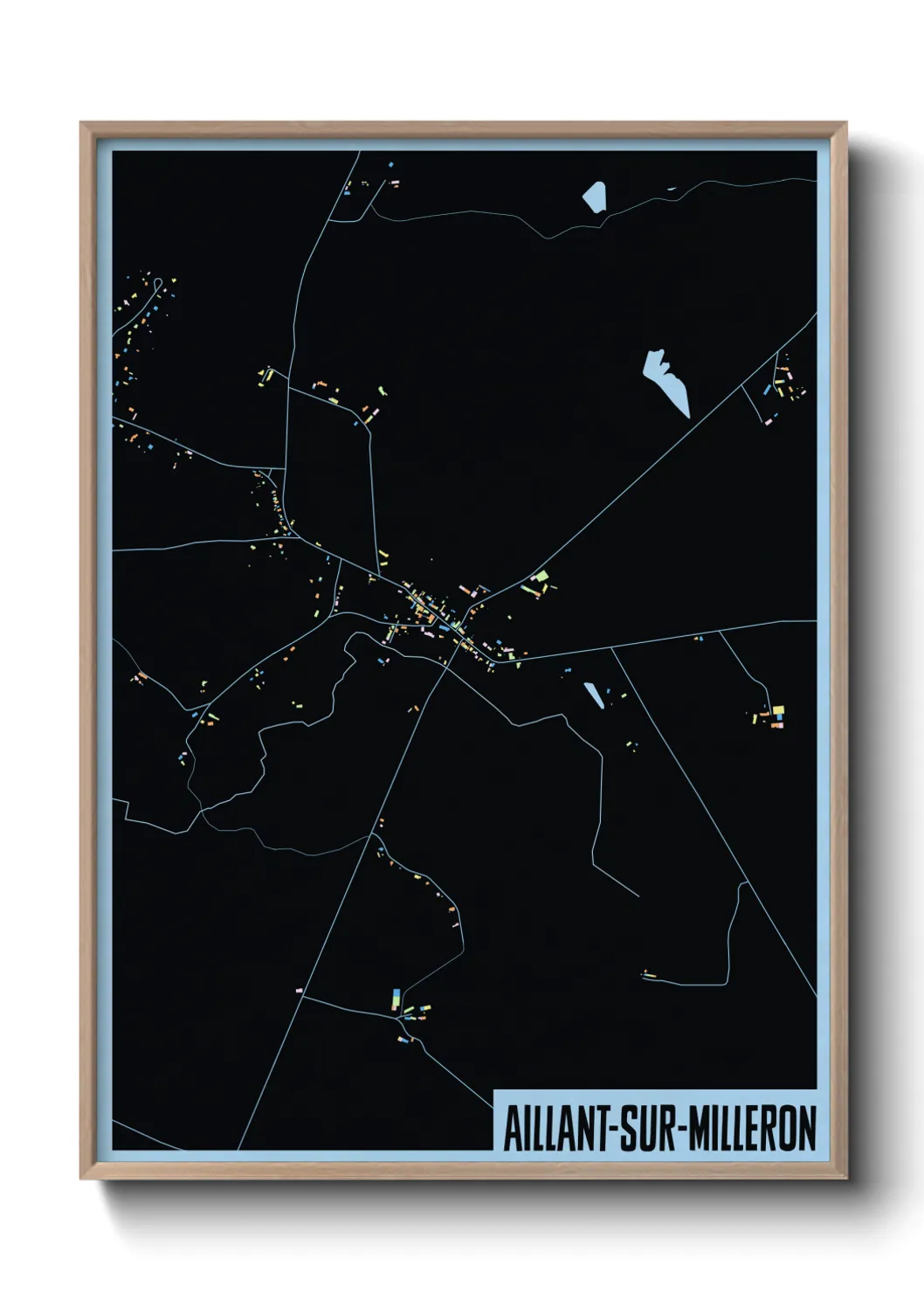 Une affiche de carte sur Aillant-sur-Milleron