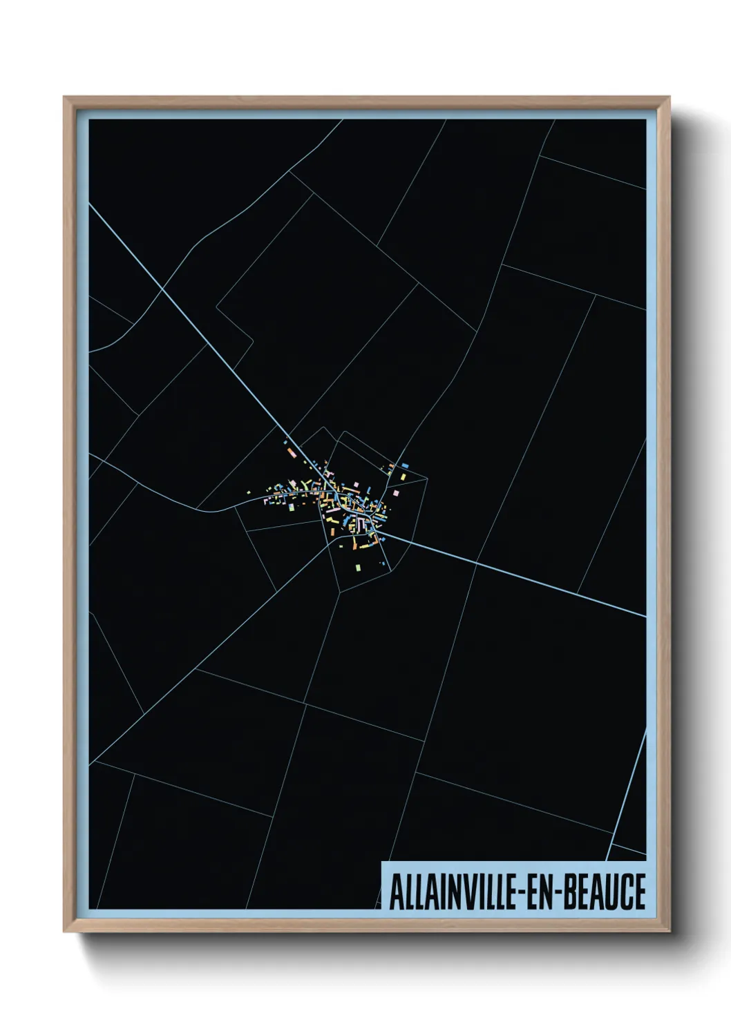 Une affiche de carte sur Allainville-en-Beauce