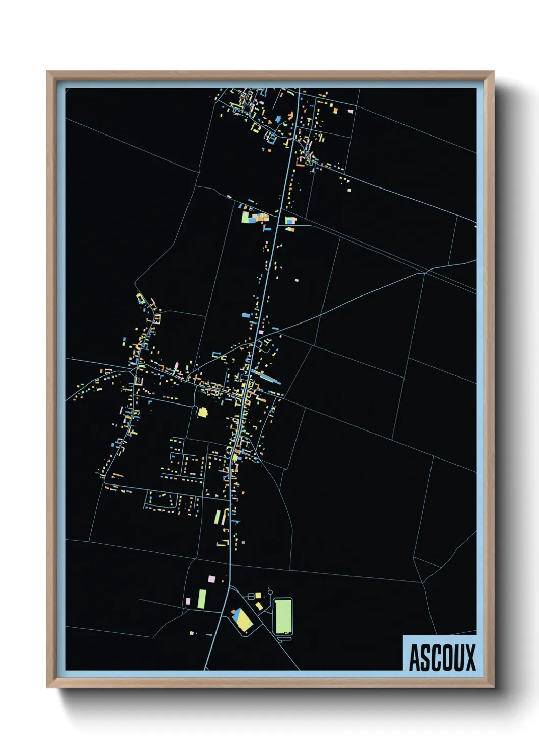 Une affiche de carte sur Ascoux