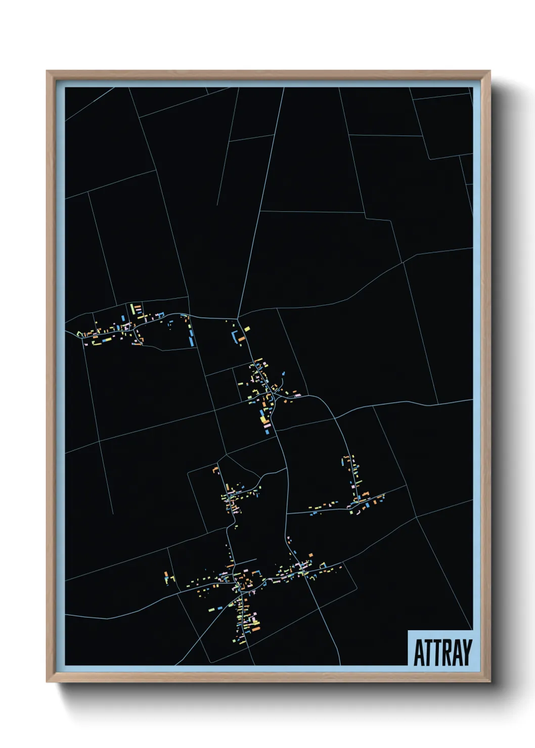 Une affiche de carte sur Attray