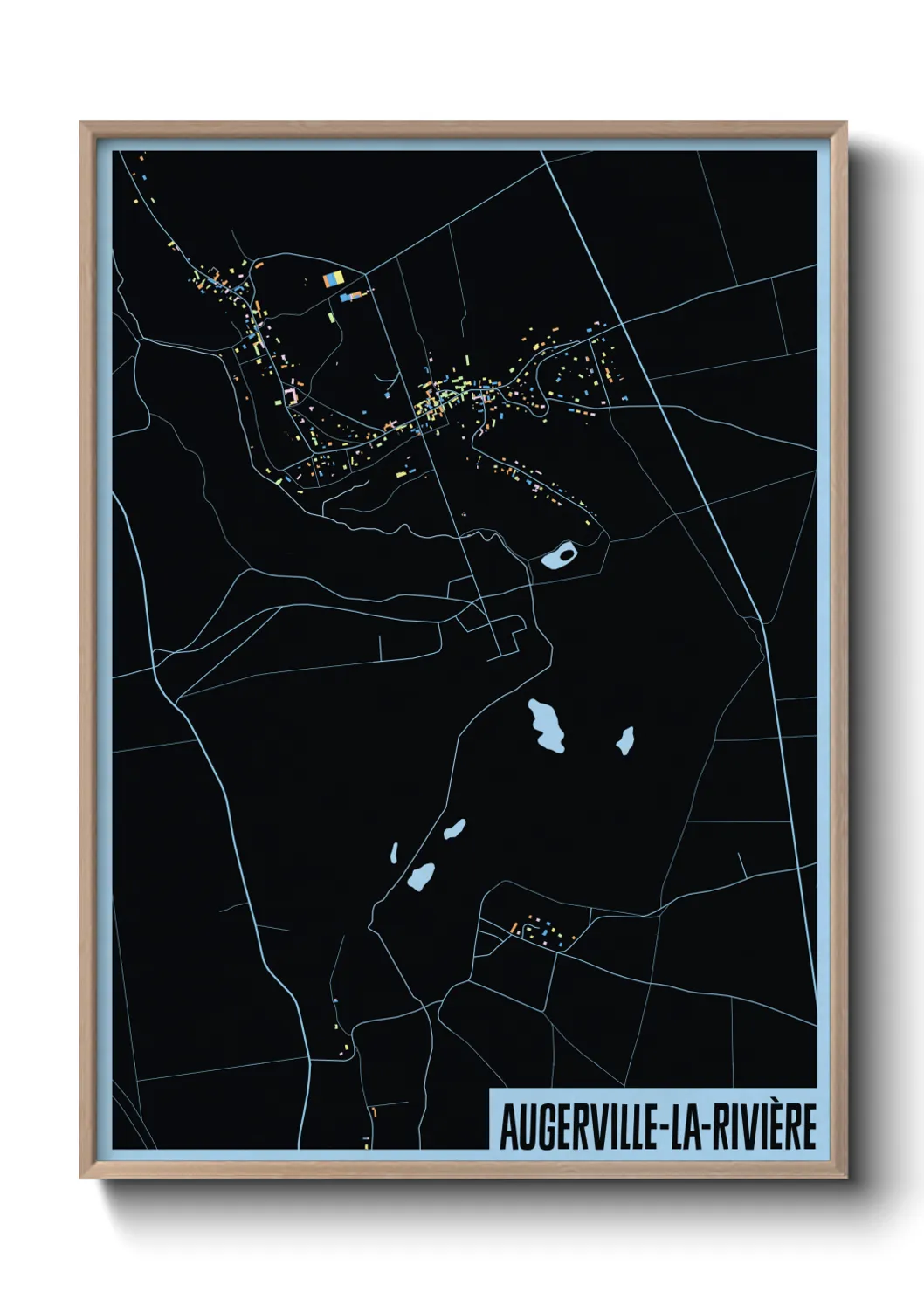 Une affiche de carte sur Augerville-la-Rivière