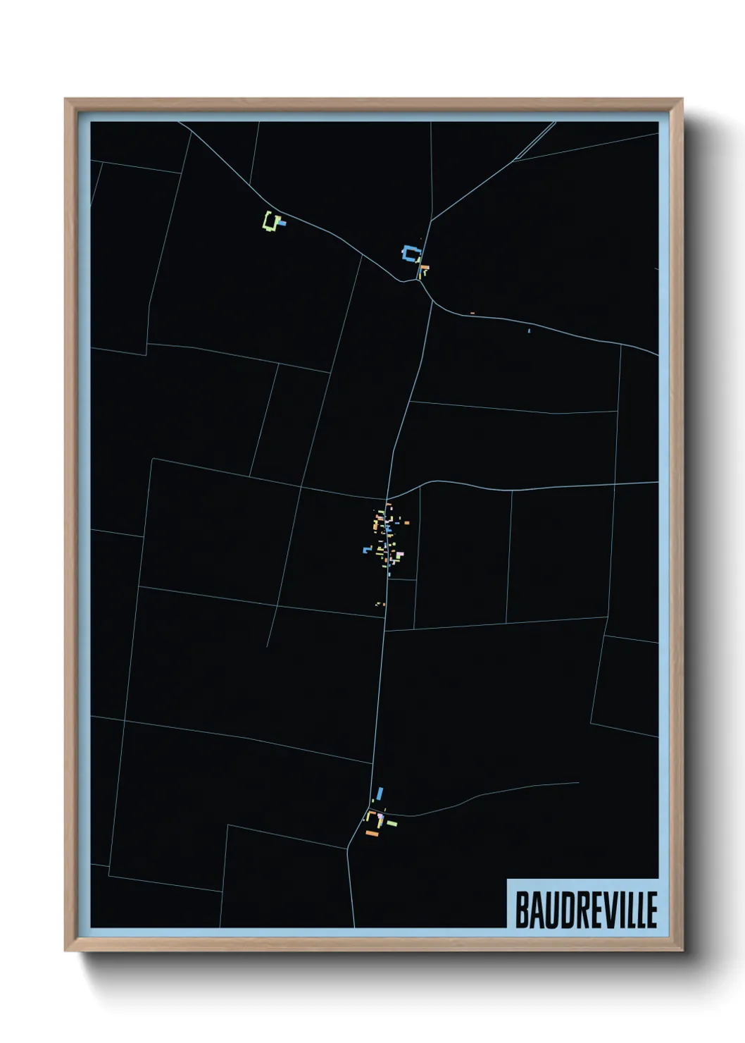 Une affiche de carte sur Baudreville