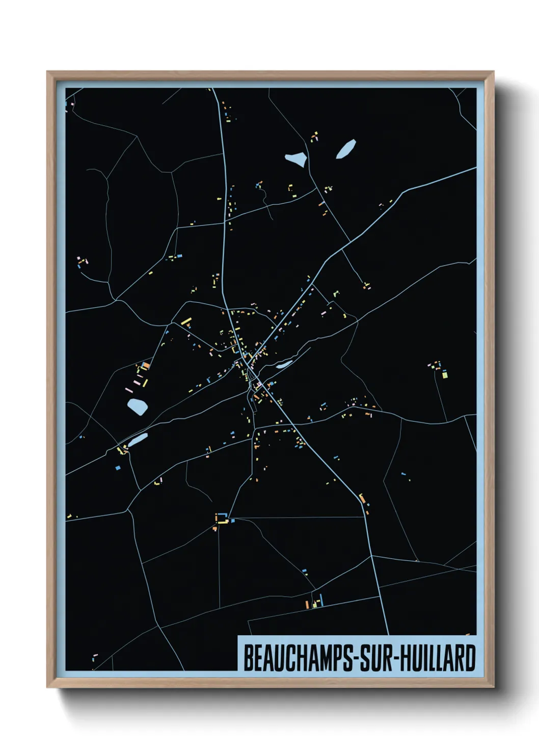 Une affiche de carte sur Beauchamps-sur-Huillard