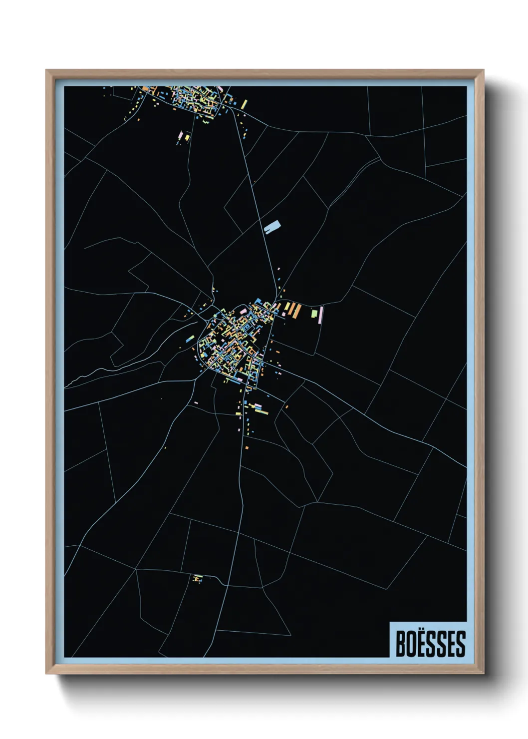 Une affiche de carte sur Boësses