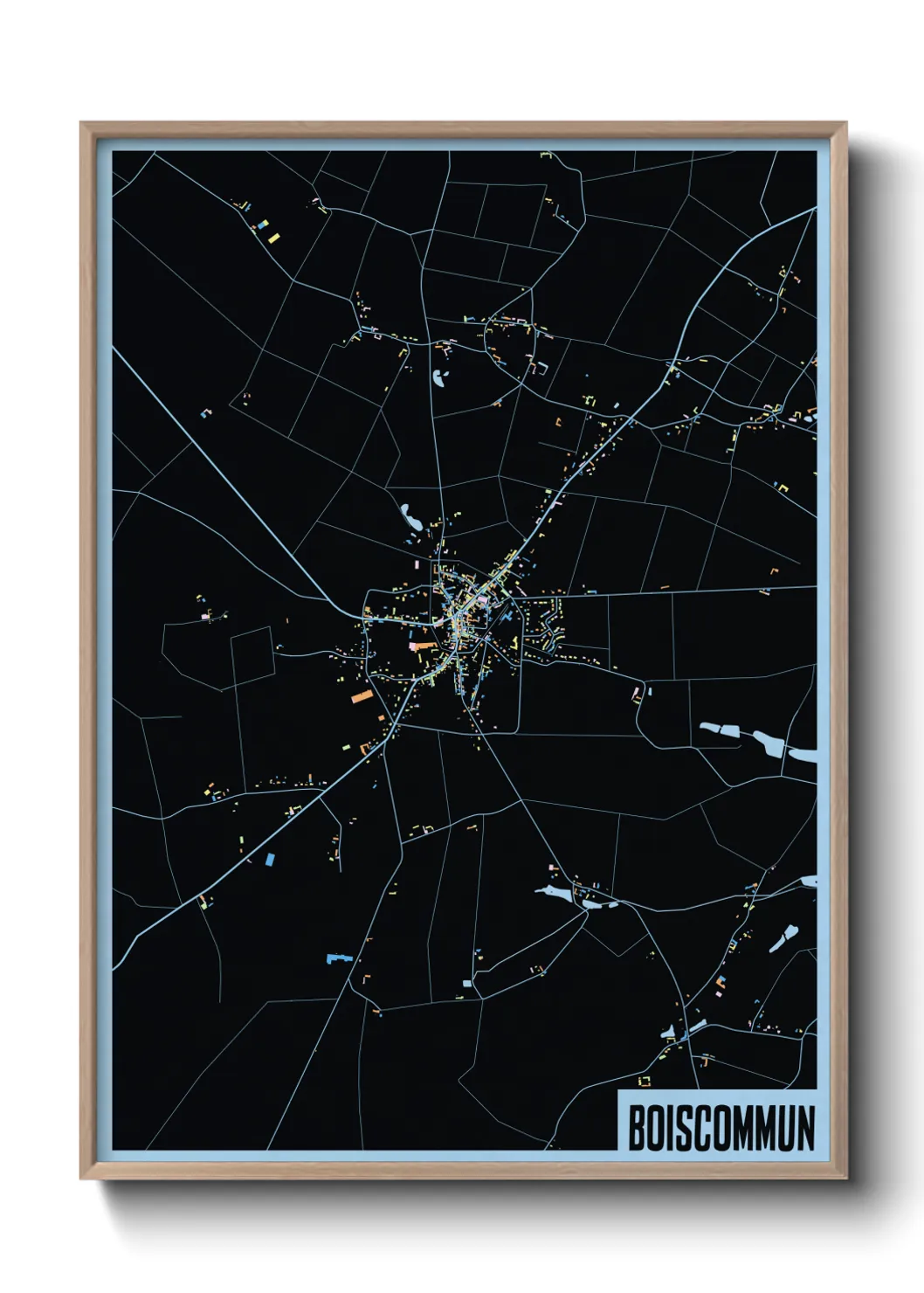 Une affiche de carte sur Boiscommun