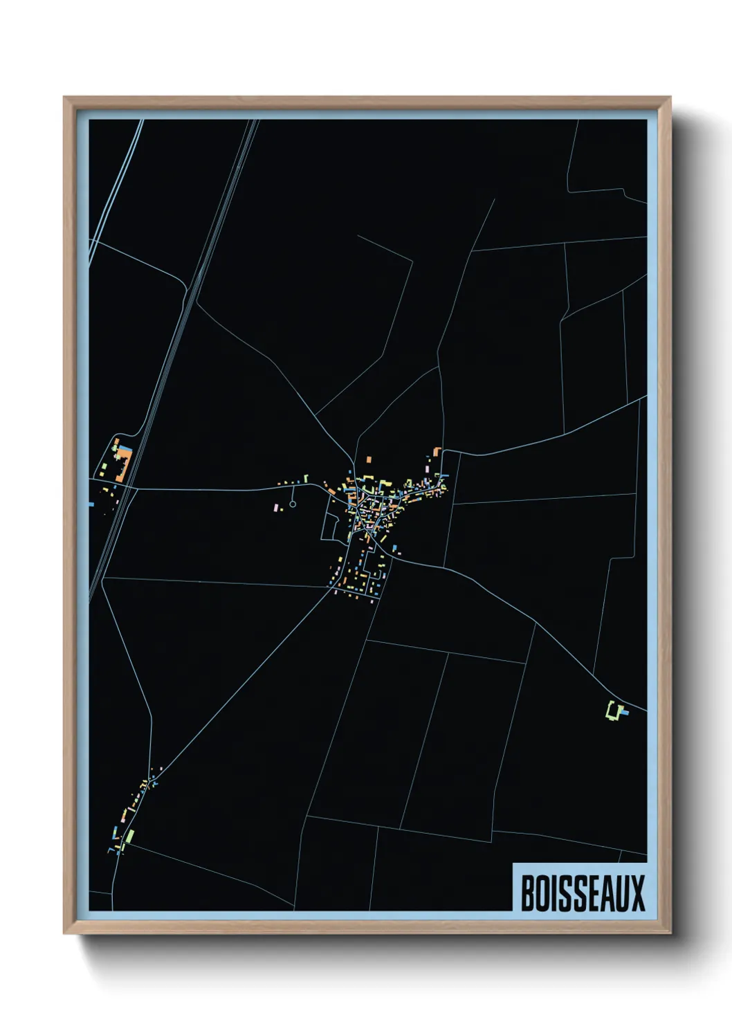 Une affiche de carte sur Boisseaux