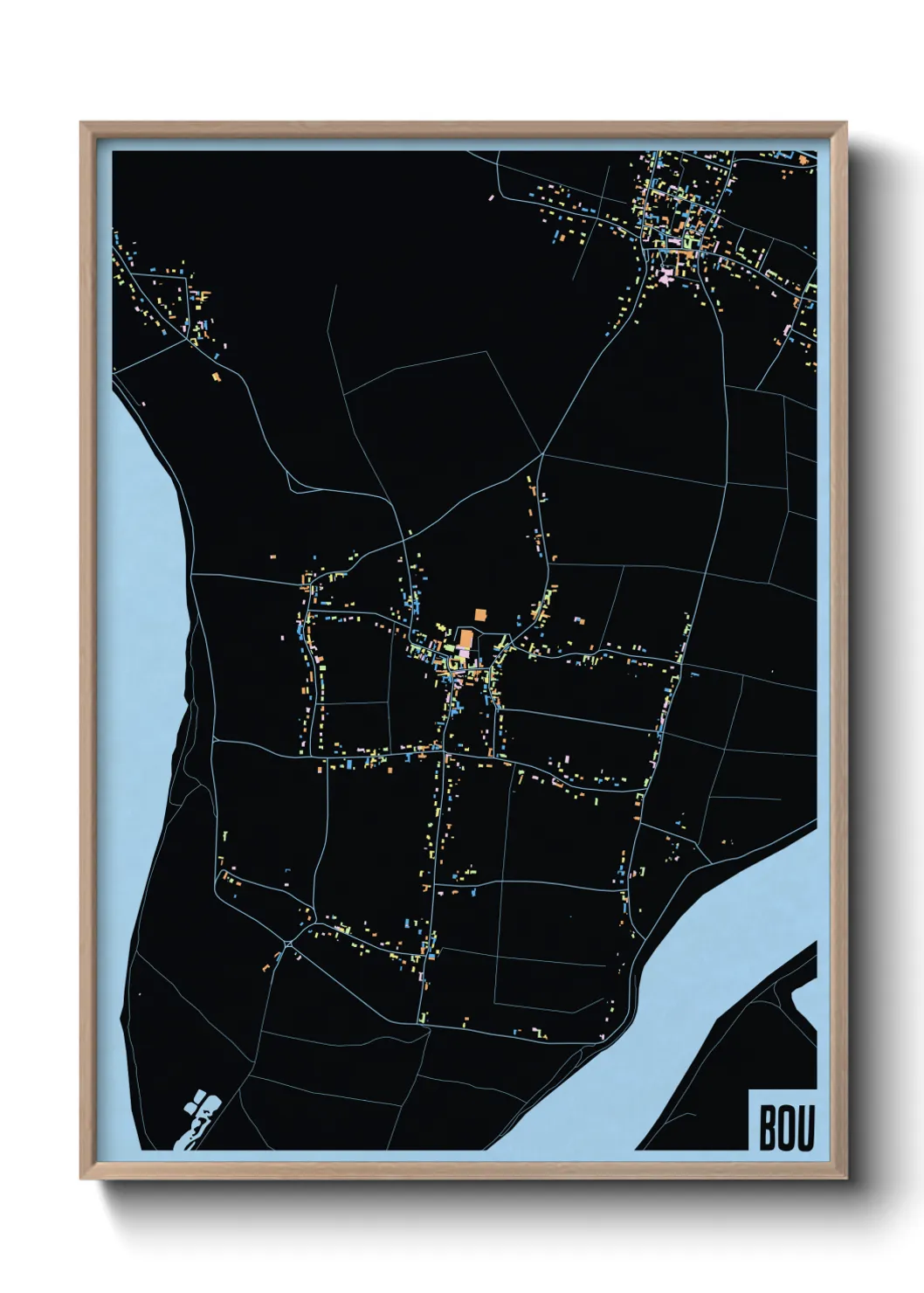 Une affiche de carte sur Bou
