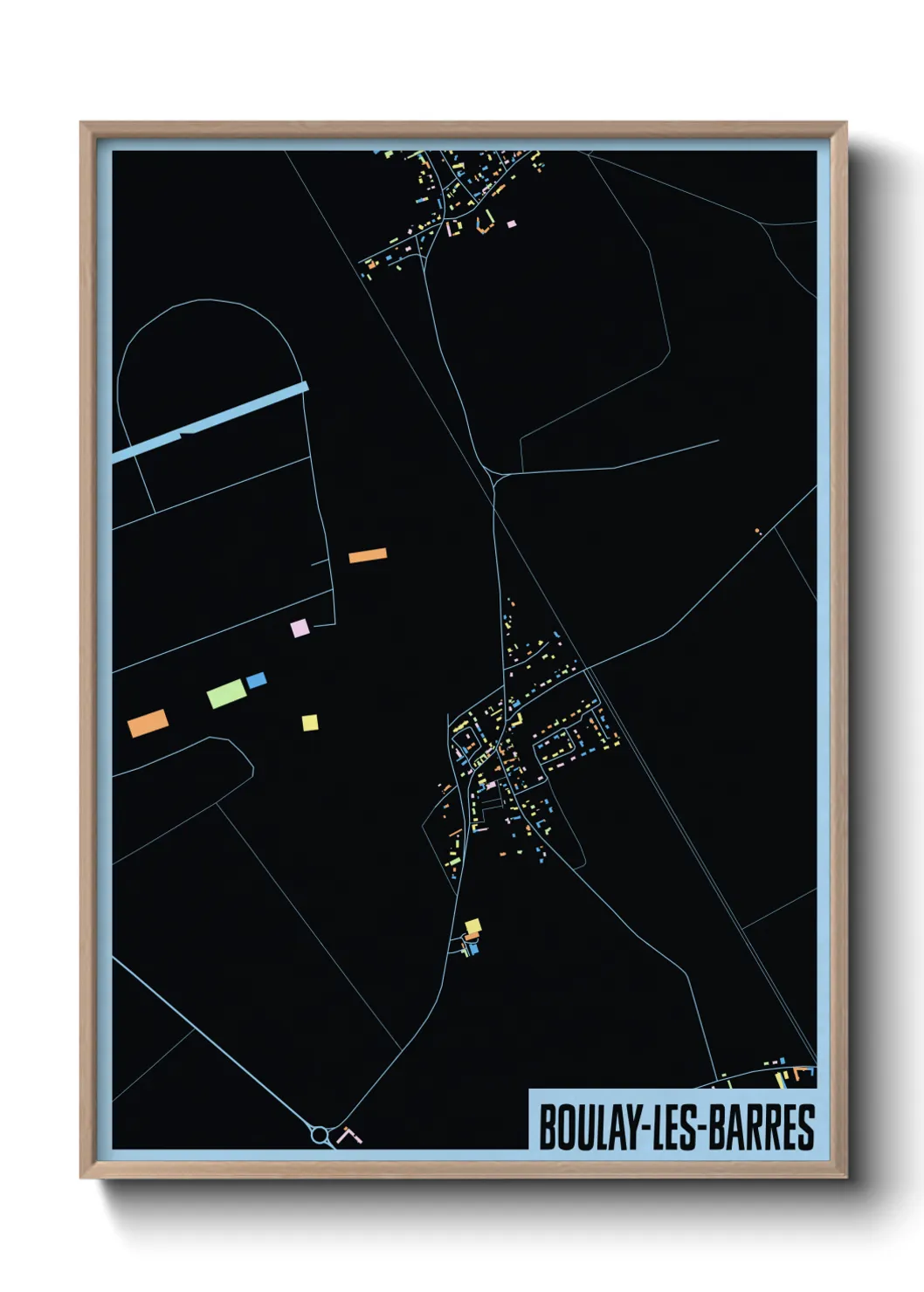 Une affiche de carte sur Boulay-les-Barres