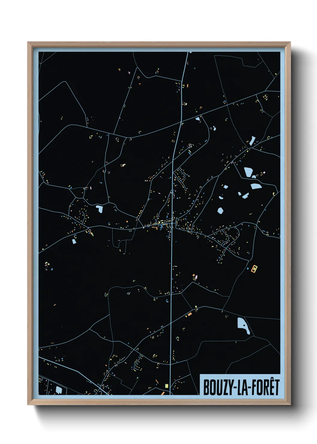 Une affiche de carte sur Bouzy-la-Forêt