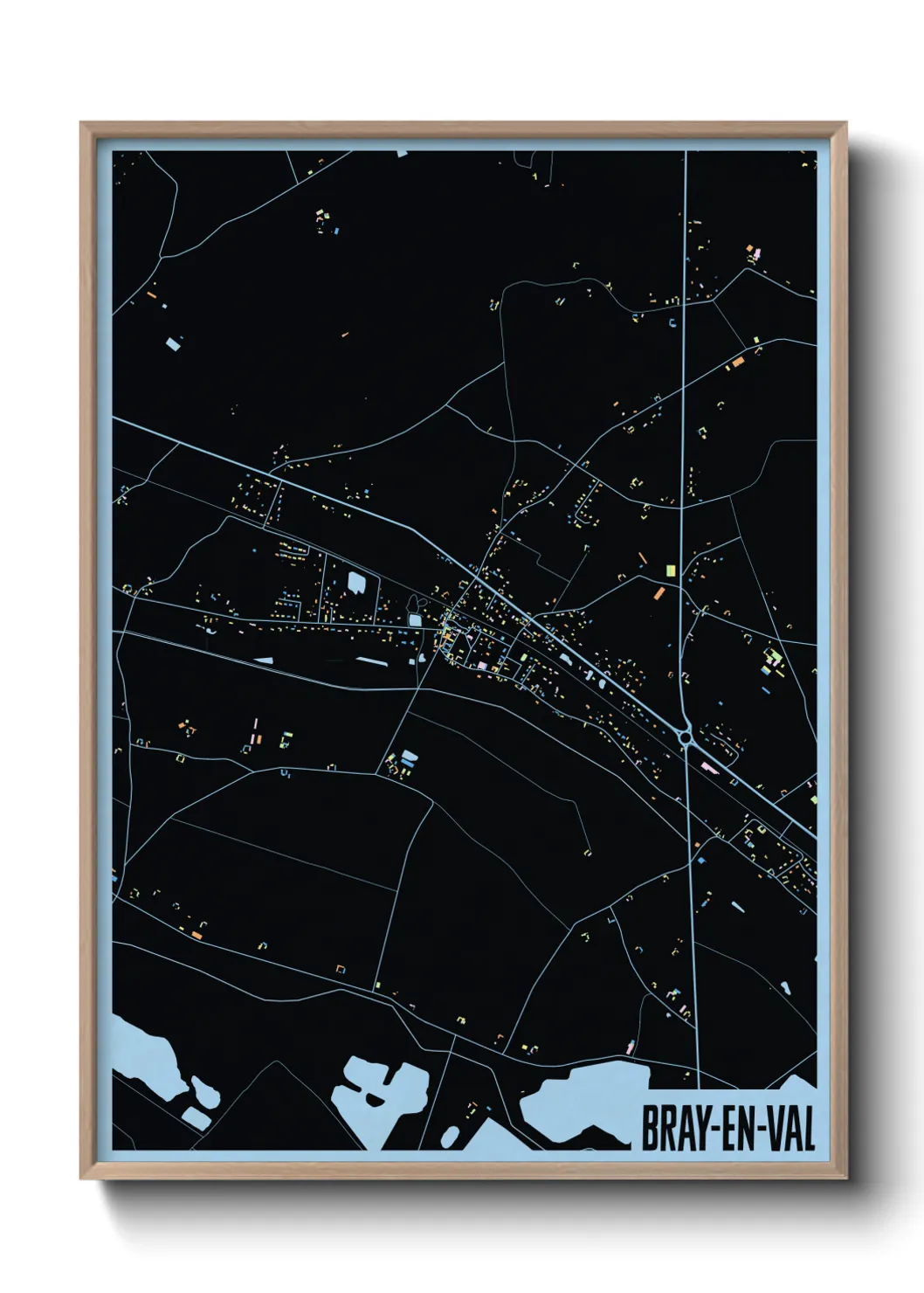 Une affiche de carte sur Bray-en-Val