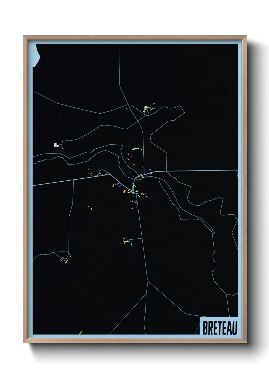 Une affiche de carte sur Breteau