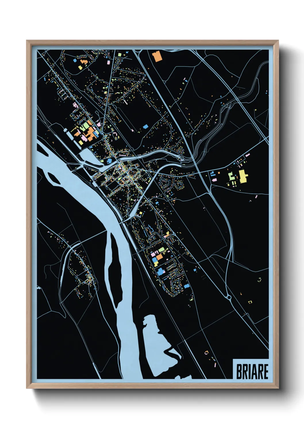 Une affiche de carte sur Briare