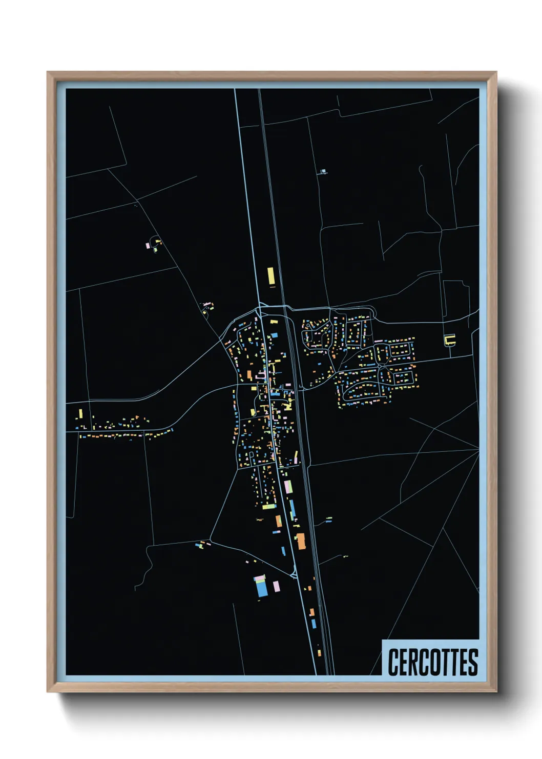 Une affiche de carte sur Cercottes