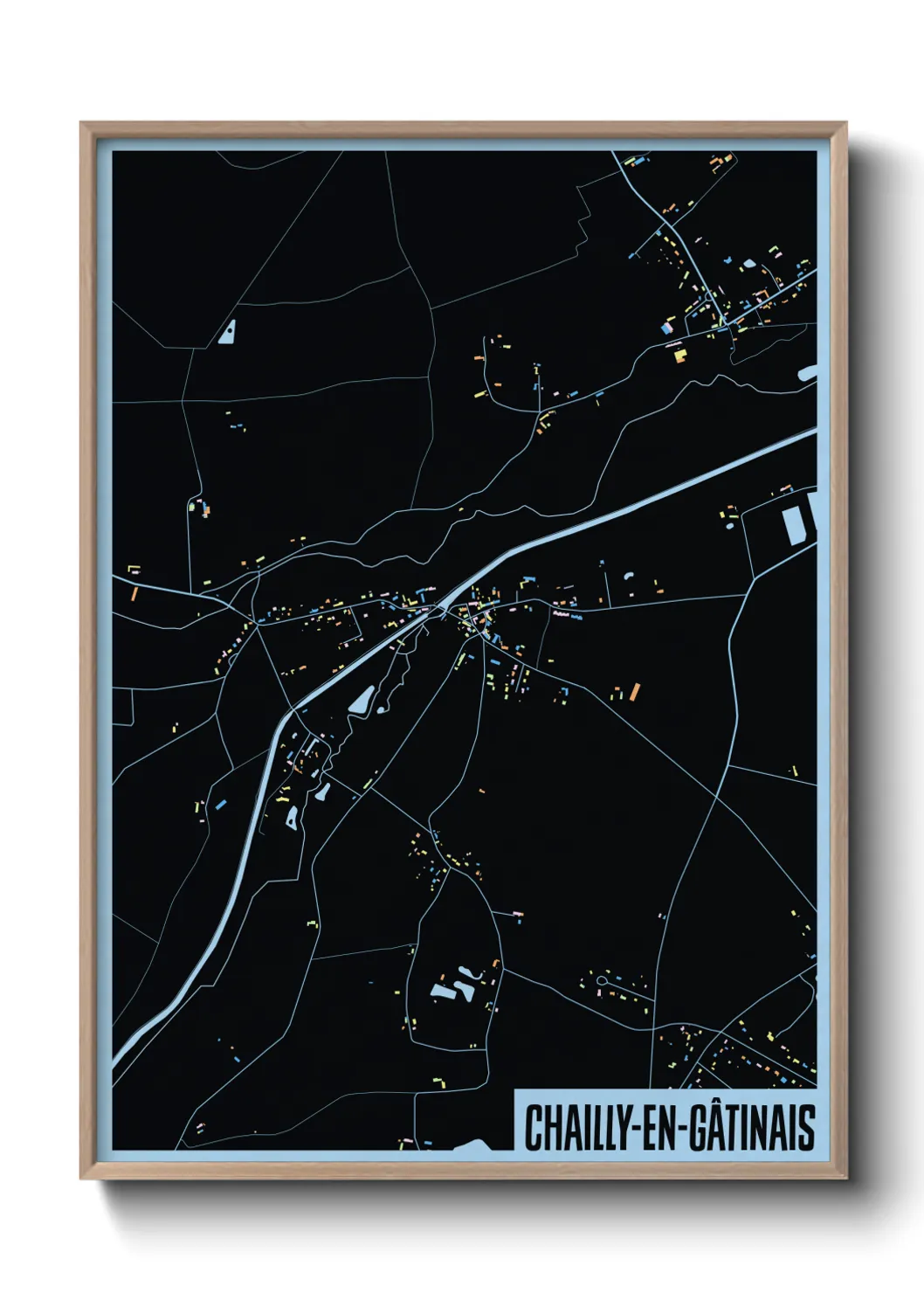 Une affiche de carte sur Chailly-en-Gâtinais