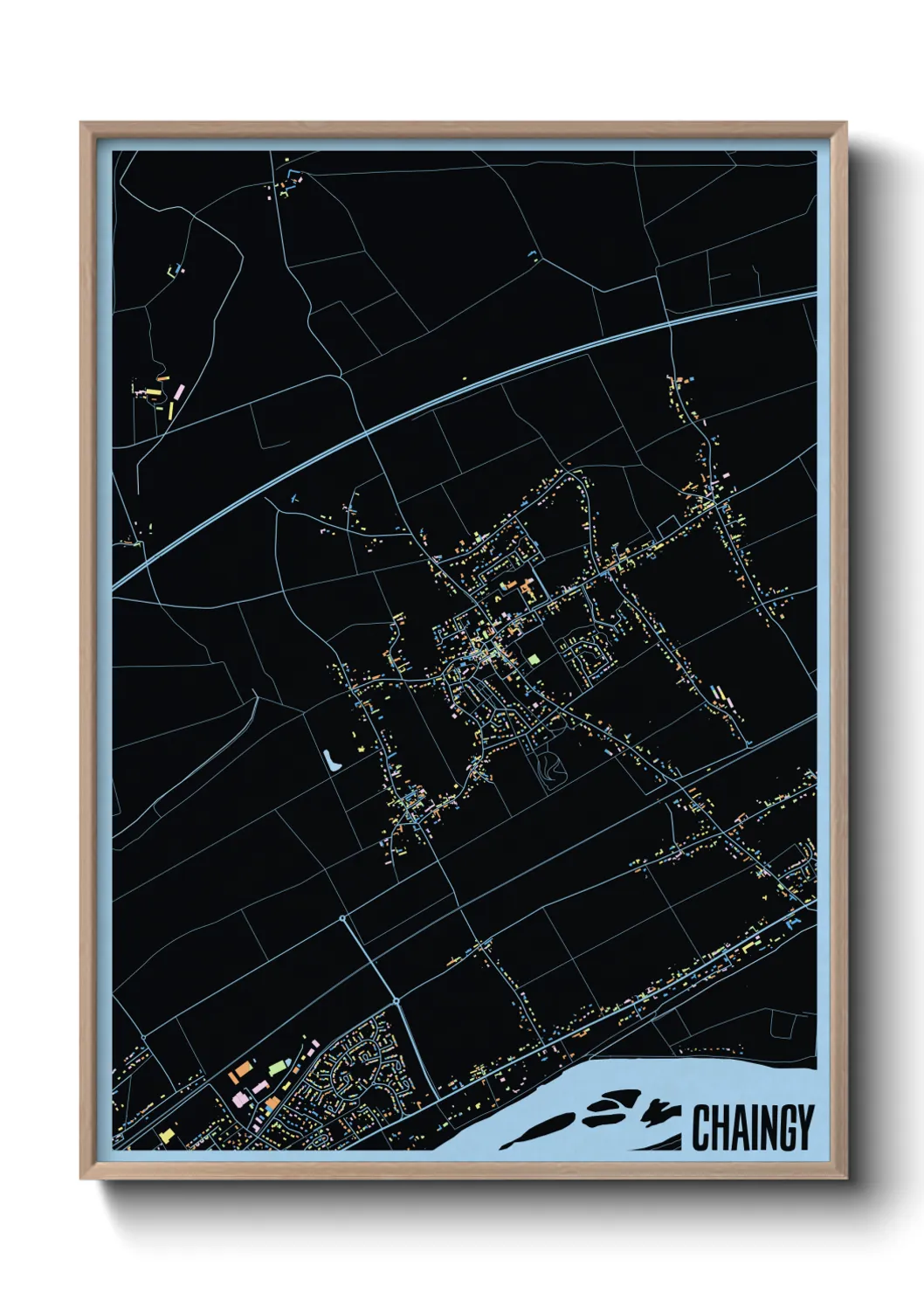 Une affiche de carte sur Chaingy