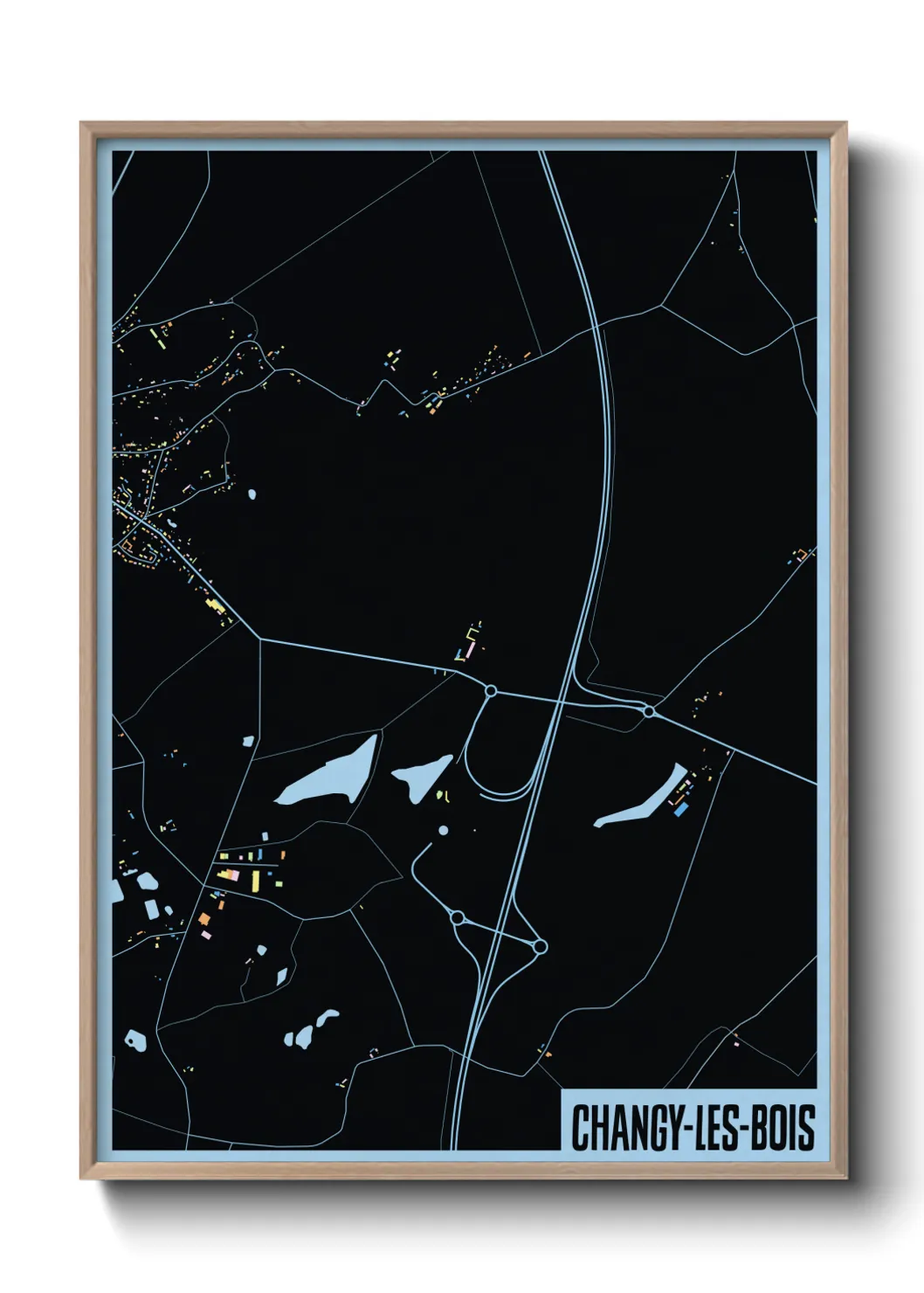 Une affiche de carte sur Changy-les-Bois