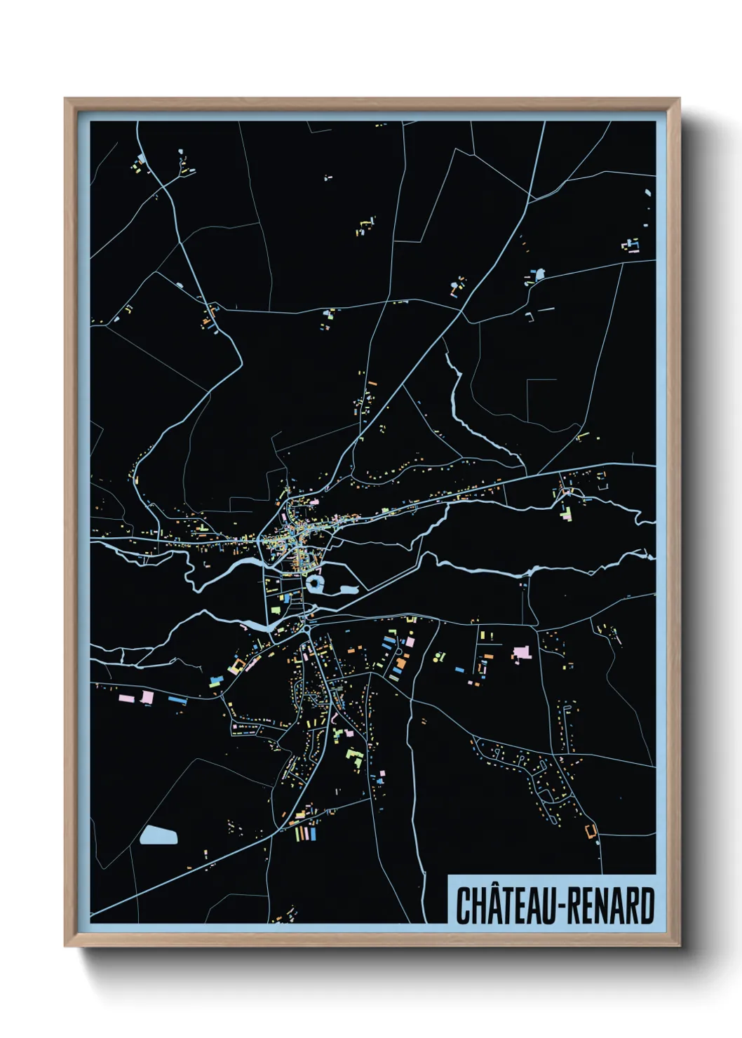 Une affiche de carte sur Château-Renard