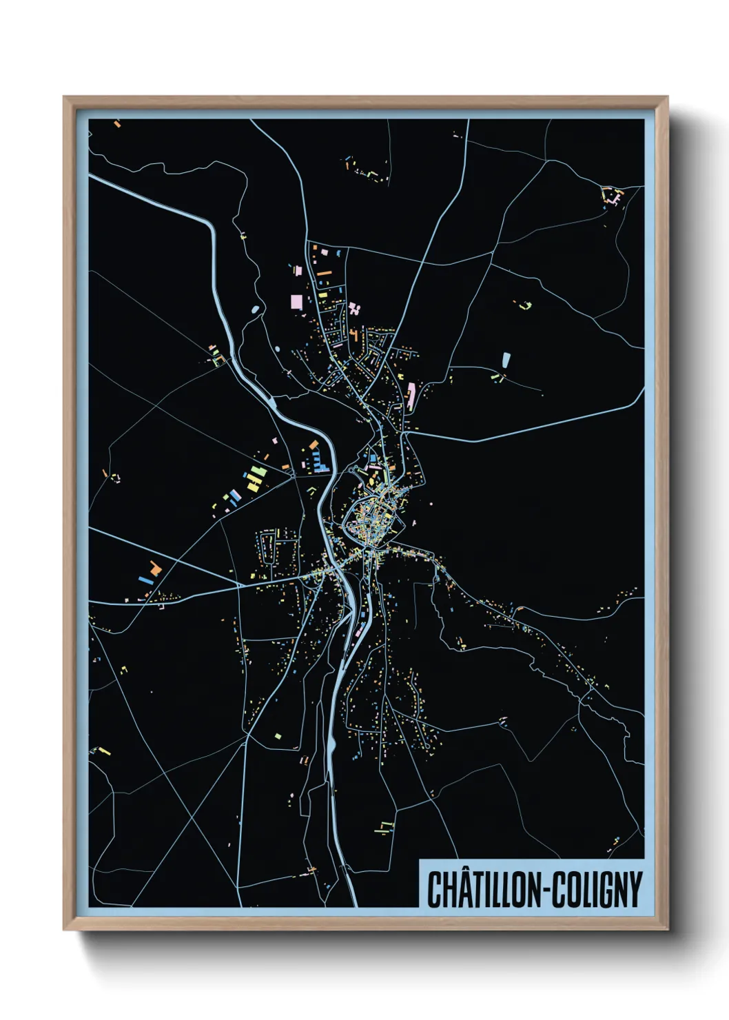 Une affiche de carte sur Châtillon-Coligny