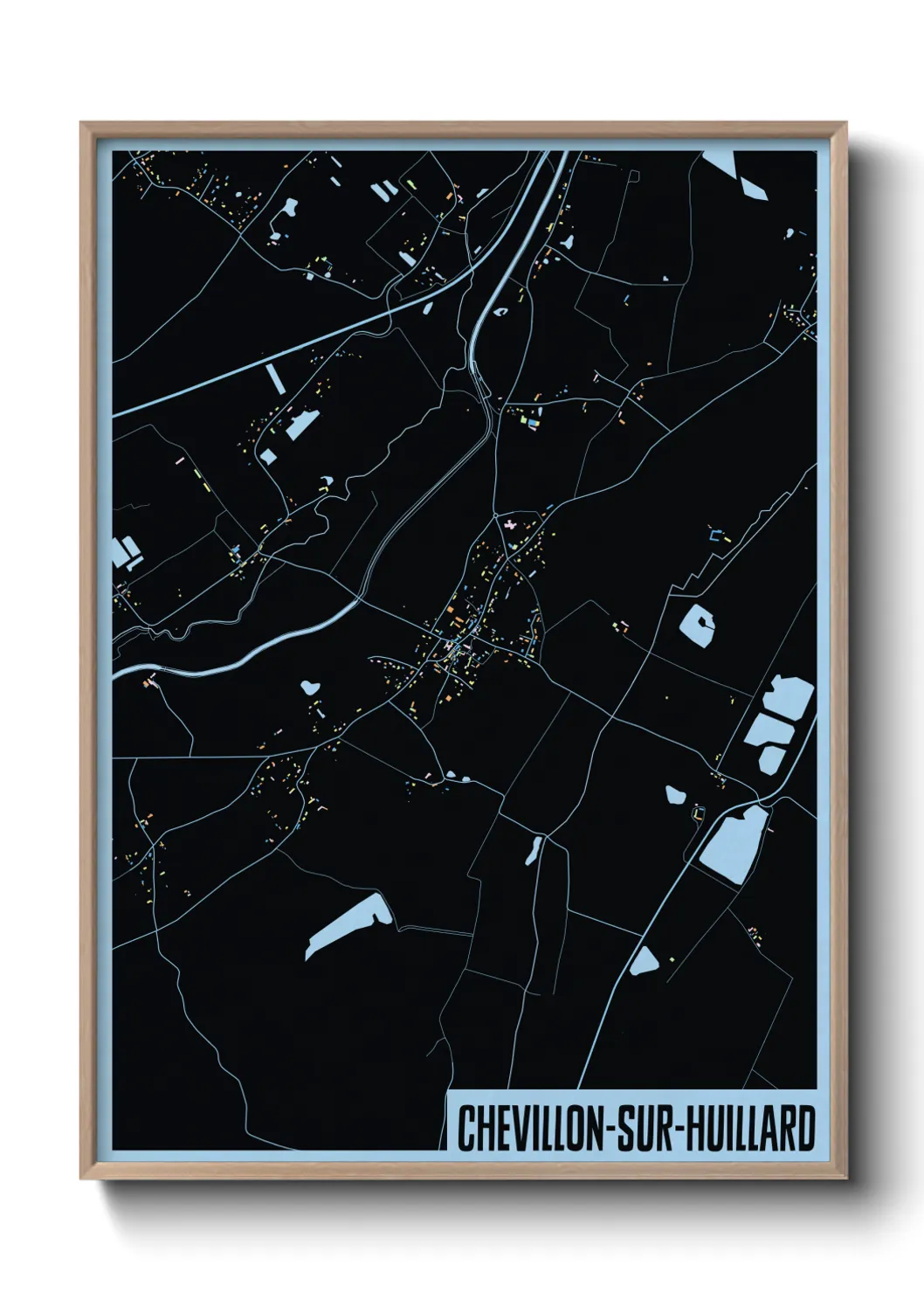 Une affiche de carte sur Chevillon-sur-Huillard