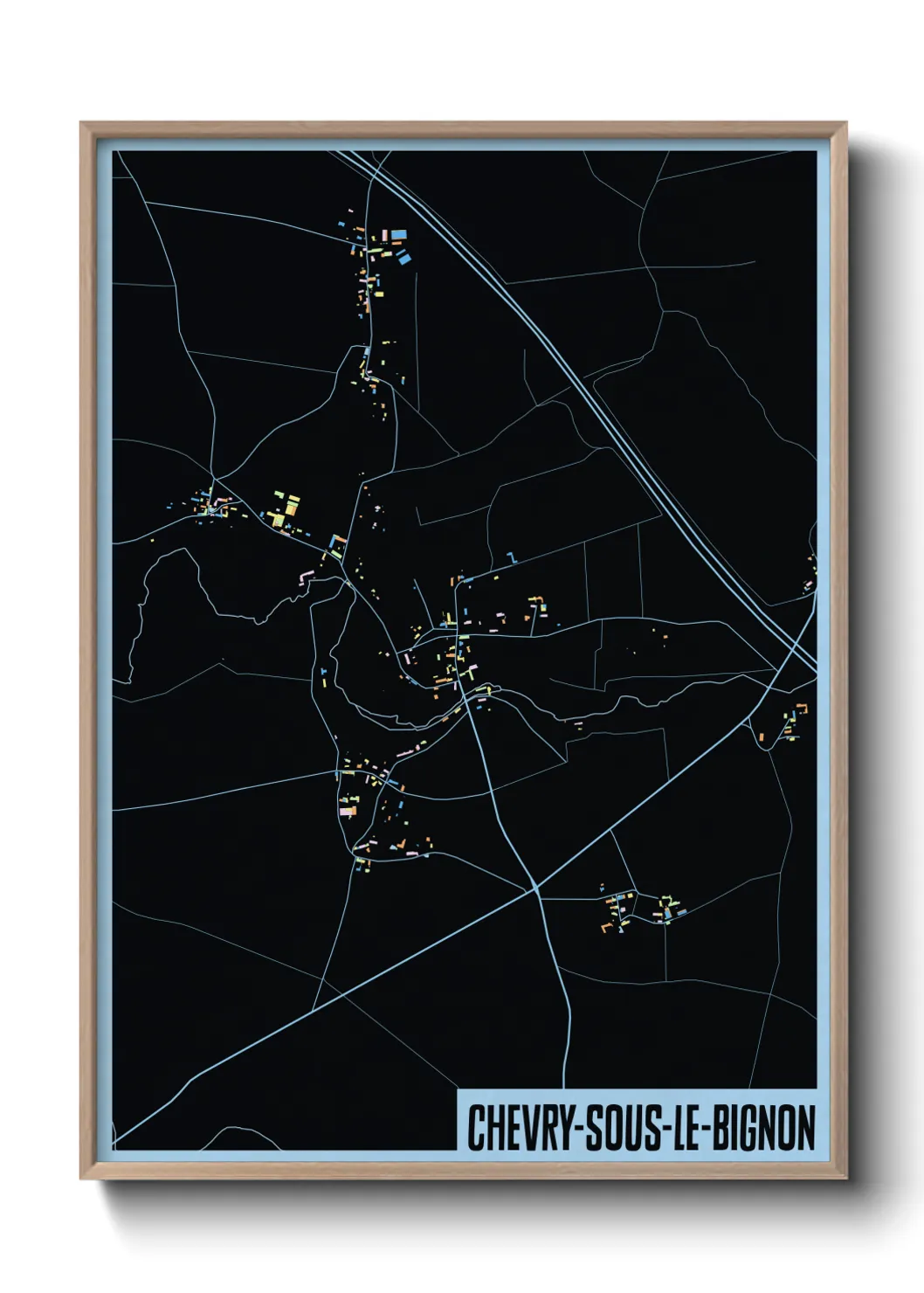 Une affiche de carte sur Chevry-sous-le-Bignon