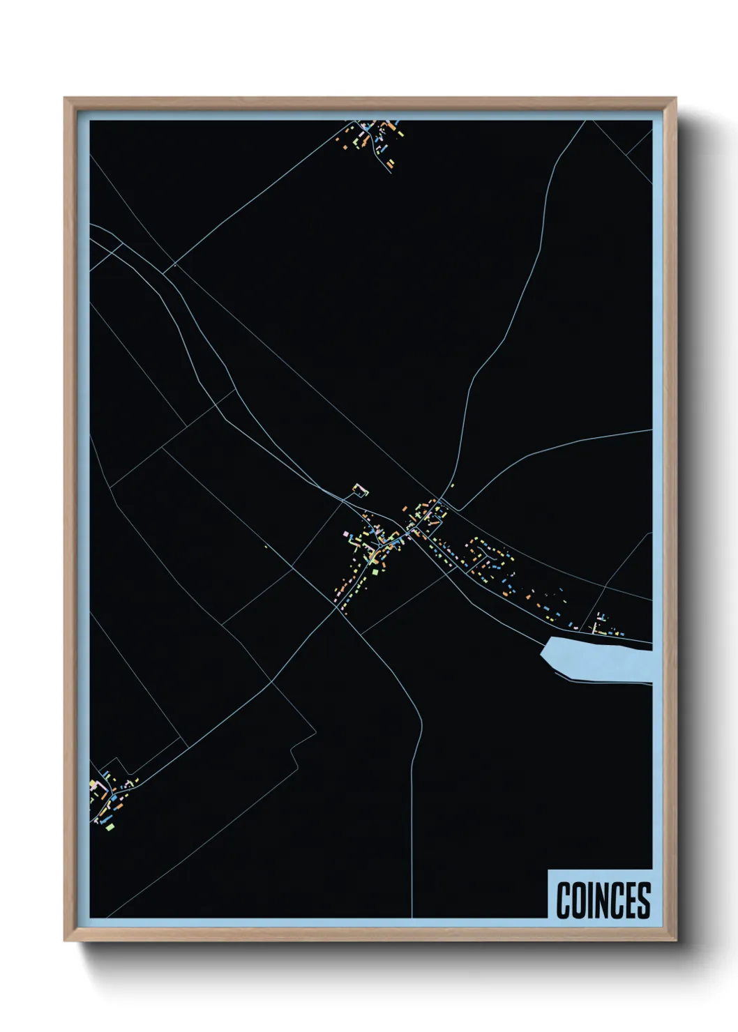 Une affiche de carte sur Coinces