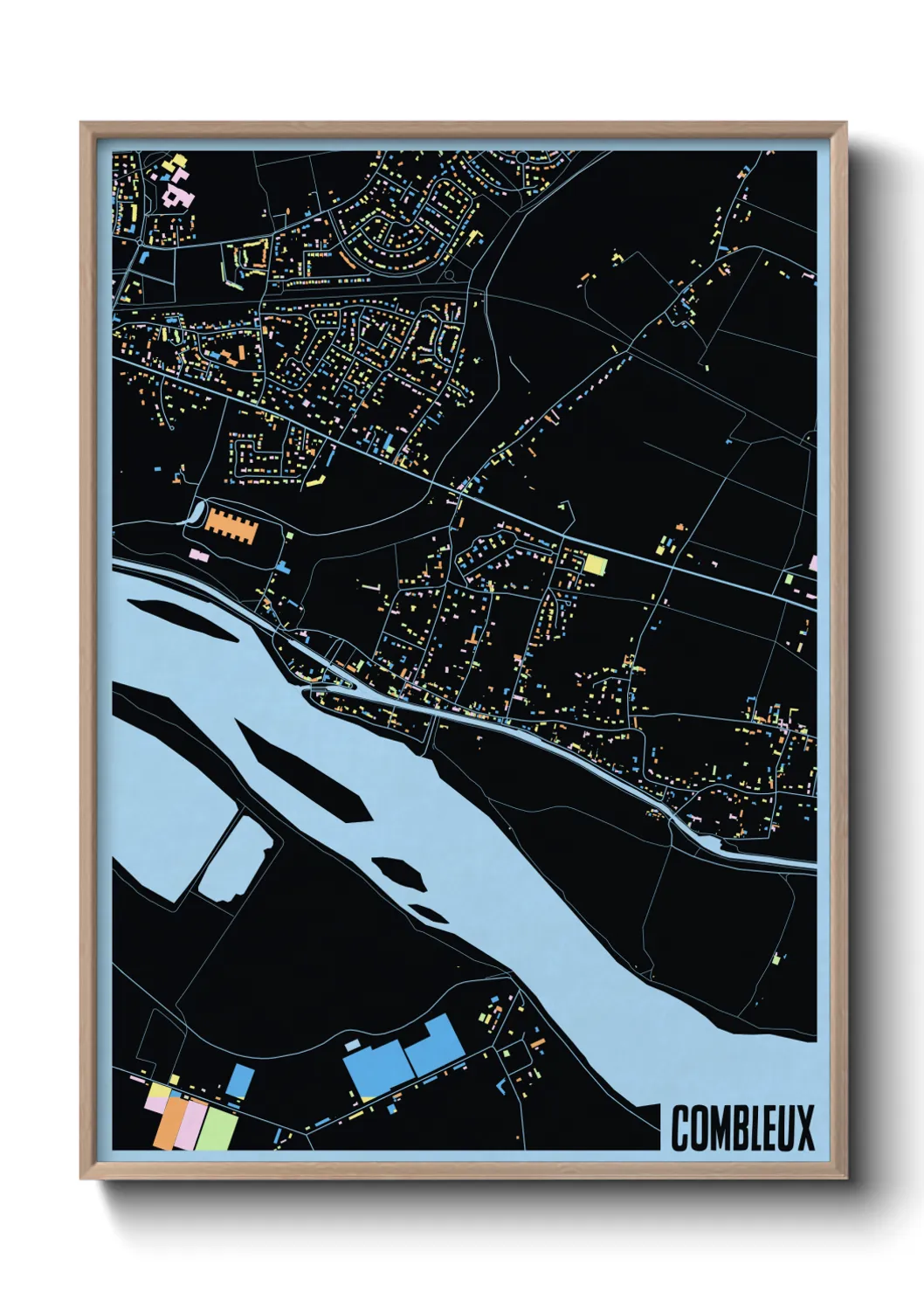 Une affiche de carte sur Combleux