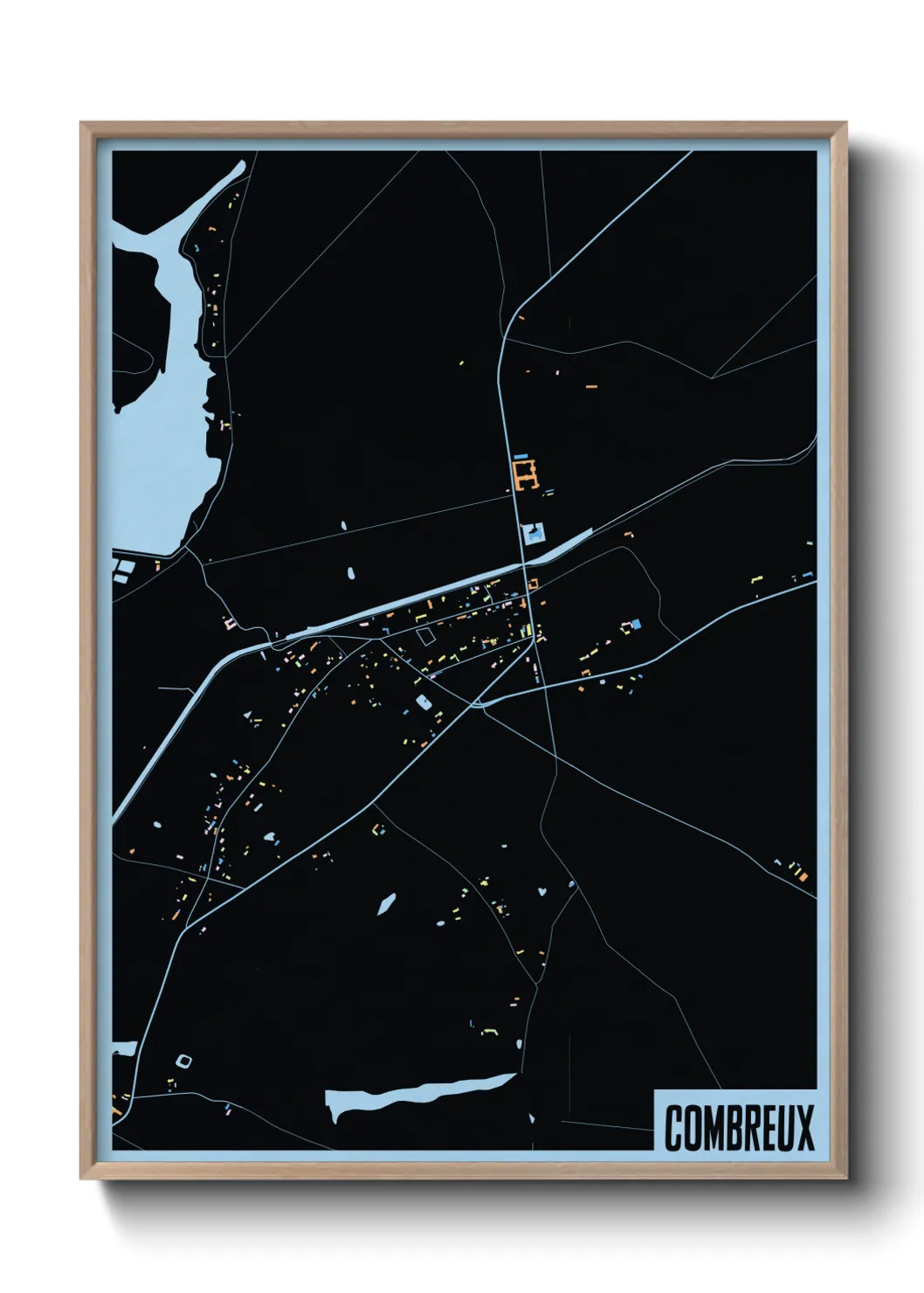 Une affiche de carte sur Combreux