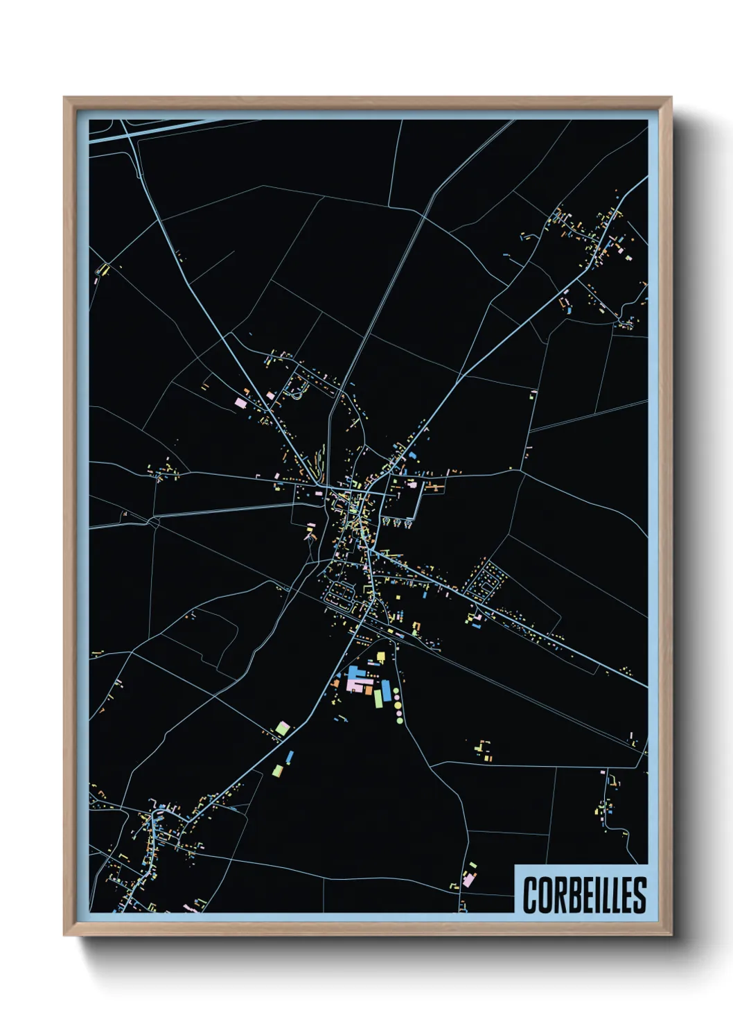 Une affiche de carte sur Corbeilles