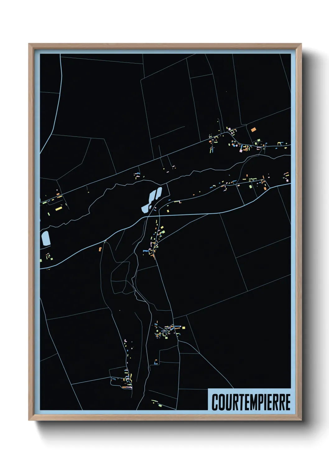 Une affiche de carte sur Courtempierre